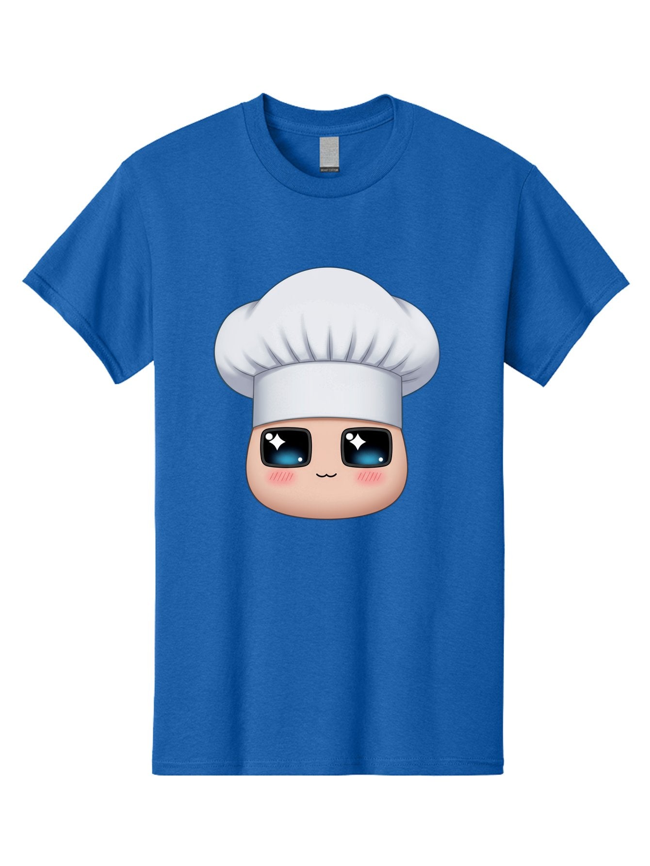 Chef-Emoji-1 Men'S Graphic Tee, 100% Cotton, Comfortable Casual Summer Wear, Machine Washable, Cartoon Chef, Cooking Emoji, Chef Hat, Cute Face, Sparkle Eyes, Rosy Cheeks, Kawaii Style, Culinary Art, Foodie, Cooking Enthusiast Bac816 4
