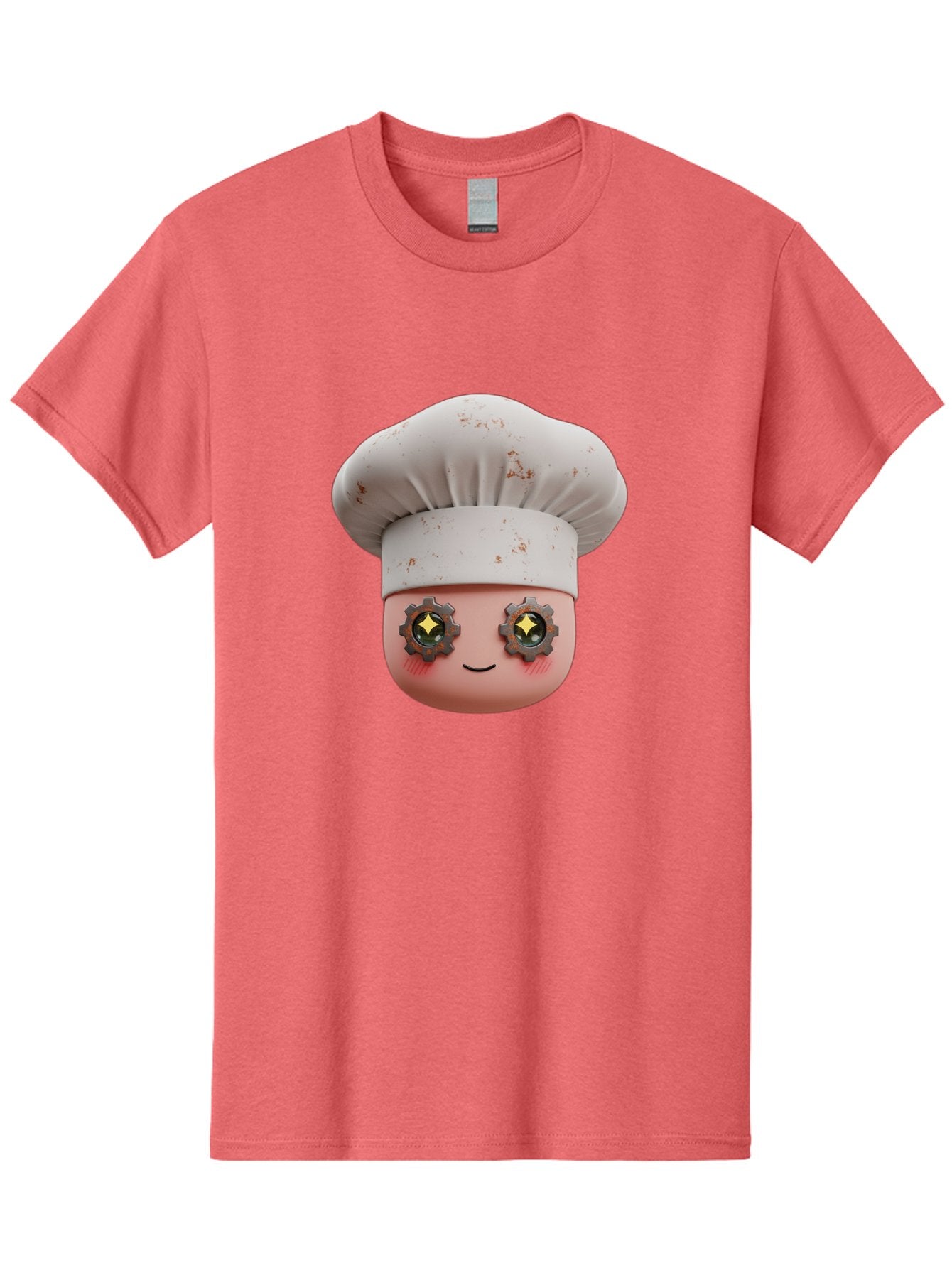 Chef-Emoji-2 Men'S Graphic Tee, 100% Cotton, Comfortable Casual Summer Wear, Machine Washable, Cartoon Chef, Cooking Emoji, Chef Hat, Robotic Eyes, Culinary Art, Kitchen Creativity, Digital Character, Foodie Fun, Animated Chef, Bac817 14