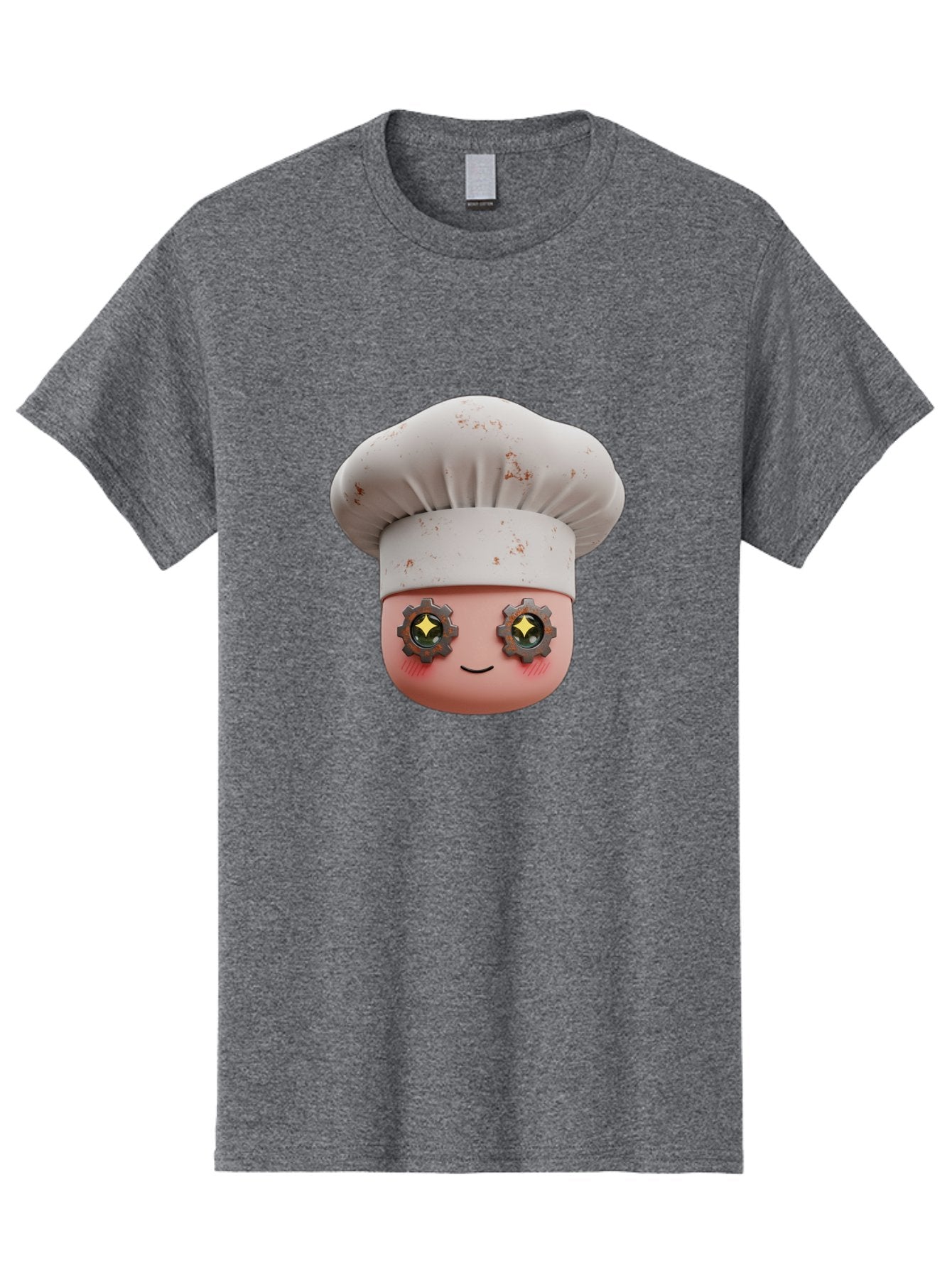 Chef-Emoji-2 Men'S Graphic Tee, 100% Cotton, Comfortable Casual Summer Wear, Machine Washable, Cartoon Chef, Cooking Emoji, Chef Hat, Robotic Eyes, Culinary Art, Kitchen Creativity, Digital Character, Foodie Fun, Animated Chef, Bac817 4