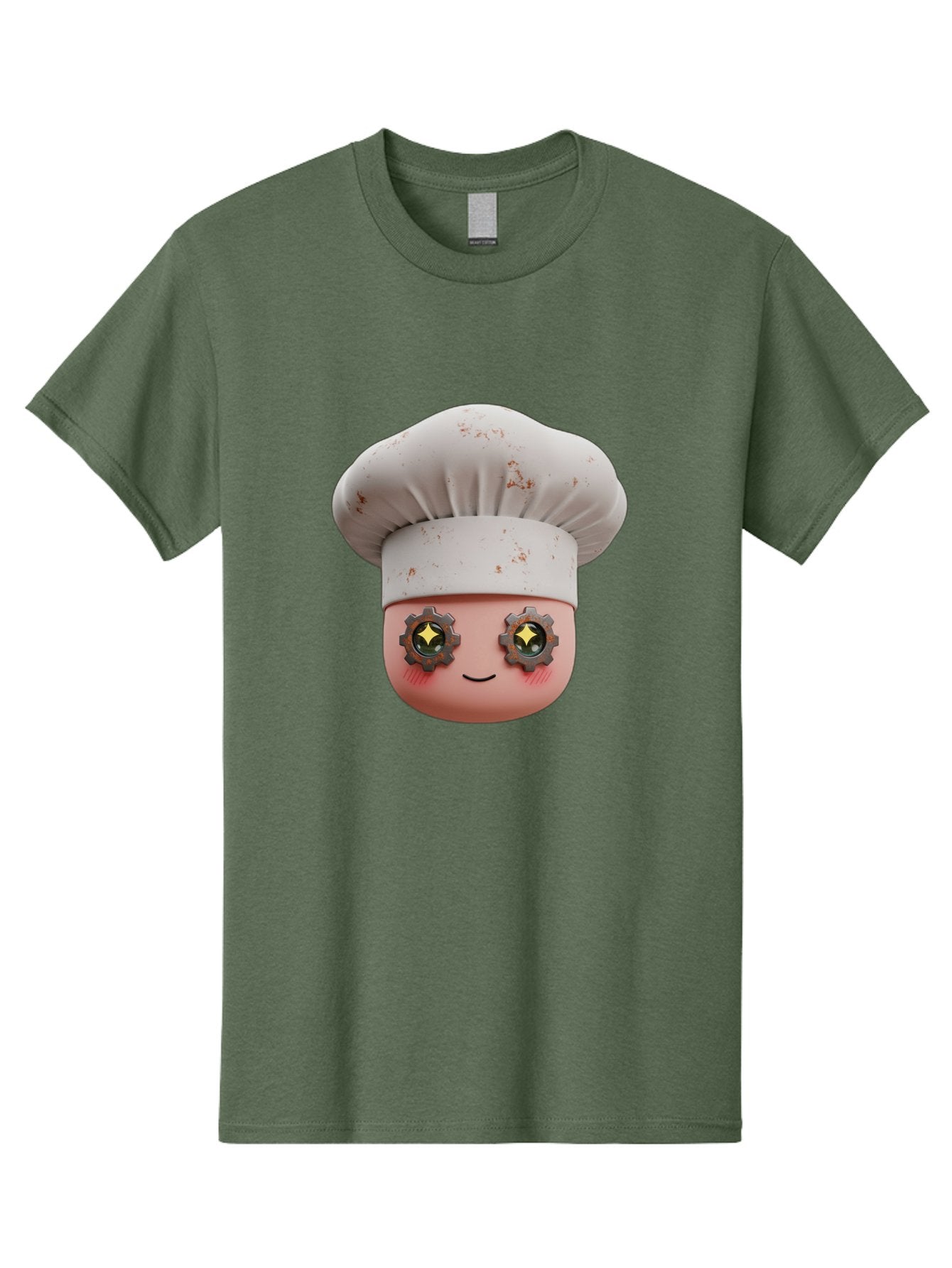 Chef-Emoji-2 Men'S Graphic Tee, 100% Cotton, Comfortable Casual Summer Wear, Machine Washable, Cartoon Chef, Cooking Emoji, Chef Hat, Robotic Eyes, Culinary Art, Kitchen Creativity, Digital Character, Foodie Fun, Animated Chef, Bac817 6
