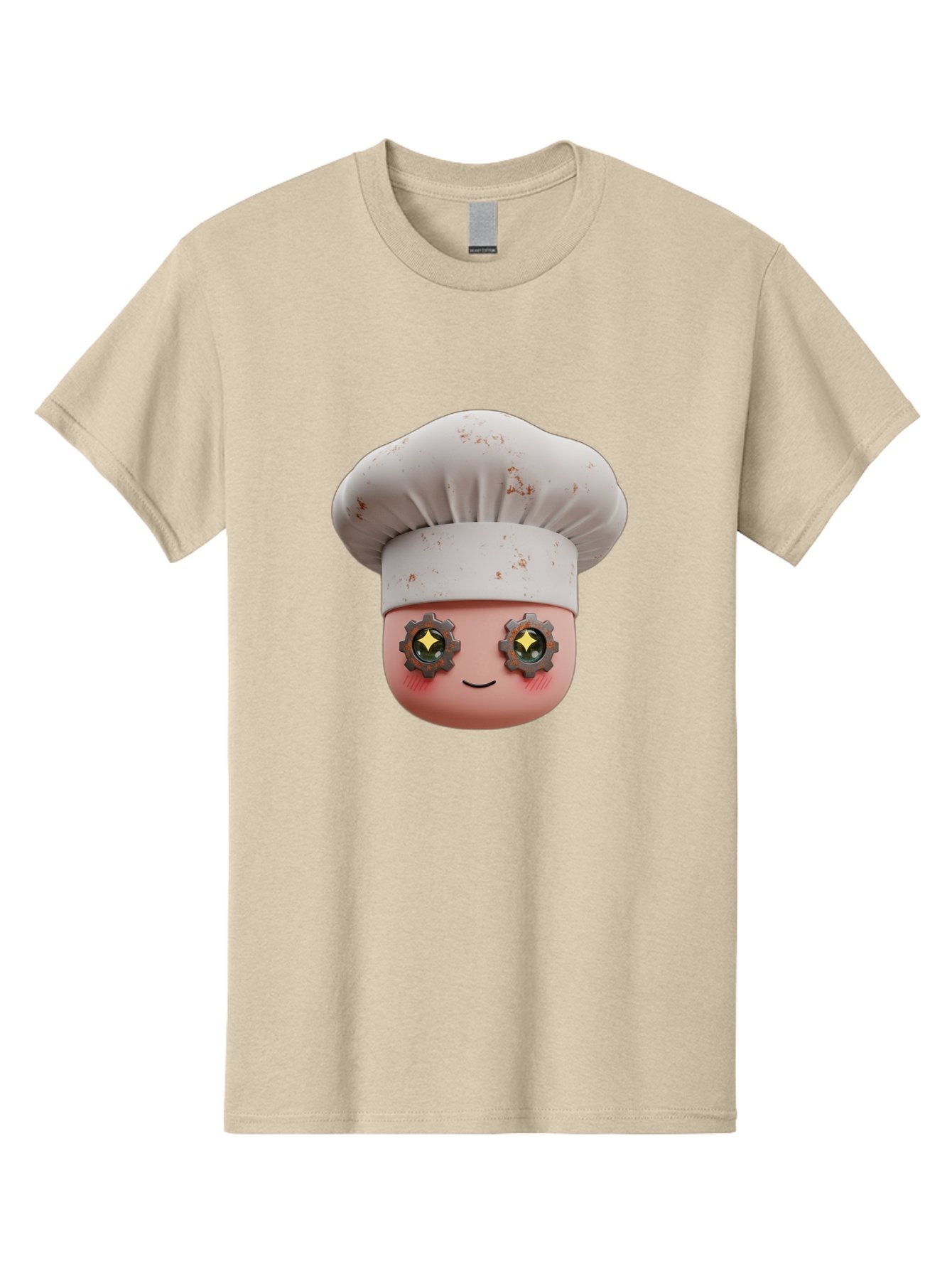 Chef-Emoji-2 Men'S Graphic Tee, 100% Cotton, Comfortable Casual Summer Wear, Machine Washable, Cartoon Chef, Cooking Emoji, Chef Hat, Robotic Eyes, Culinary Art, Kitchen Creativity, Digital Character, Foodie Fun, Animated Chef, Bac817 8