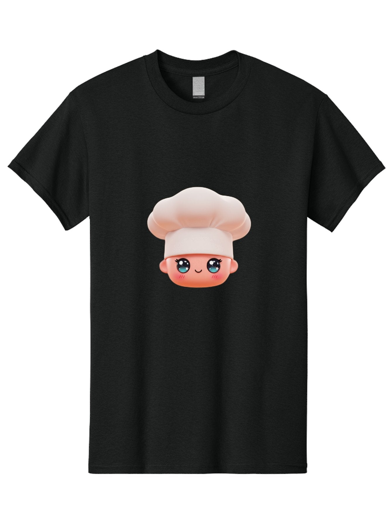 Chef-Emoji-3 Men'S Graphic Tee, 100% Cotton, Comfortable Casual Summer Wear, Machine Washable, Cartoon Character, Chef Hat, Smiling Face, Blue Eyes, Pink Cheeks, Kawaii Style, Cute Illustration, Cooking Theme, Doll Face, Fashion Accessory Bac818 12