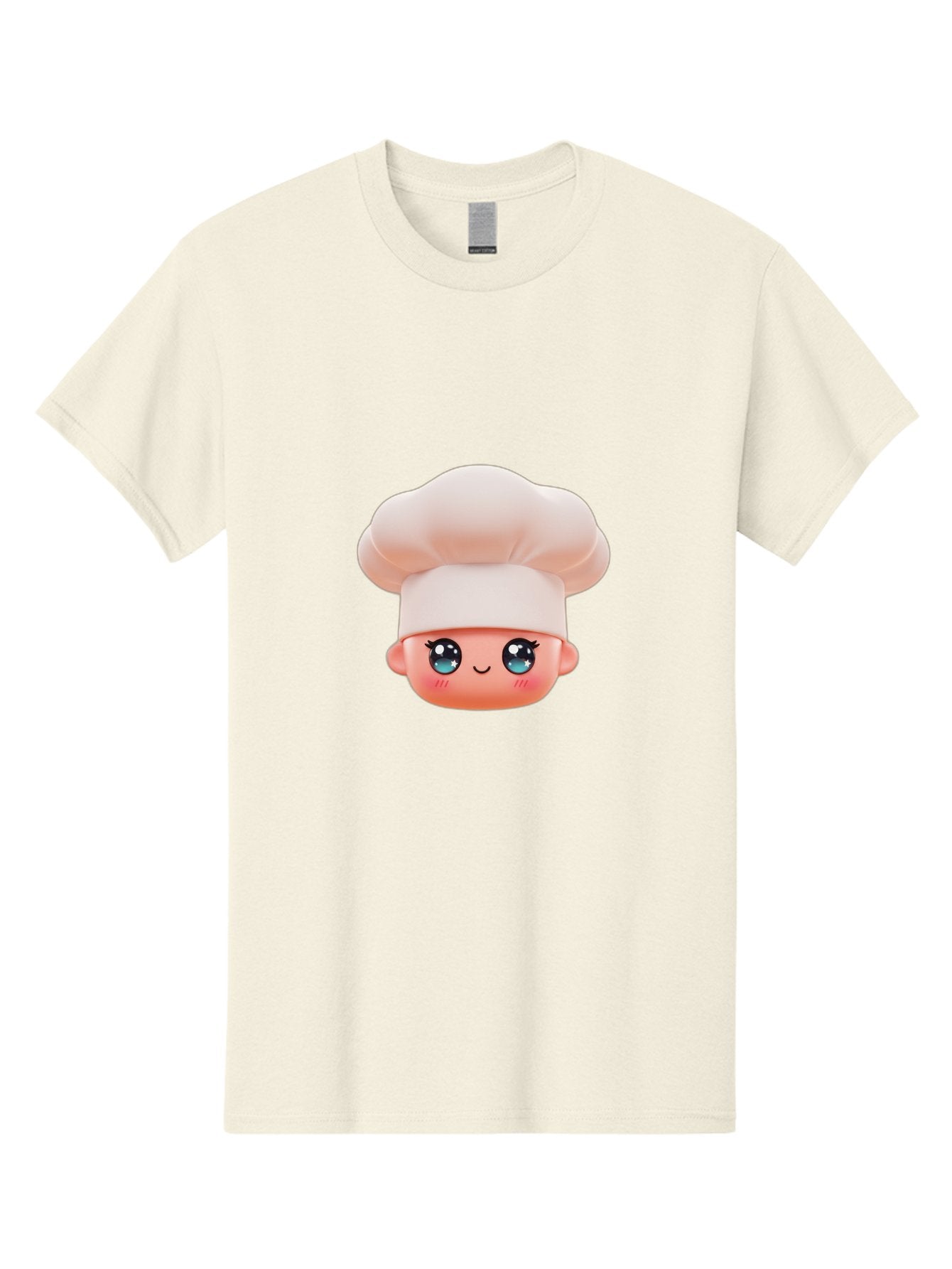 Chef-Emoji-3 Men'S Graphic Tee, 100% Cotton, Comfortable Casual Summer Wear, Machine Washable, Cartoon Character, Chef Hat, Smiling Face, Blue Eyes, Pink Cheeks, Kawaii Style, Cute Illustration, Cooking Theme, Doll Face, Fashion Accessory Bac818 10
