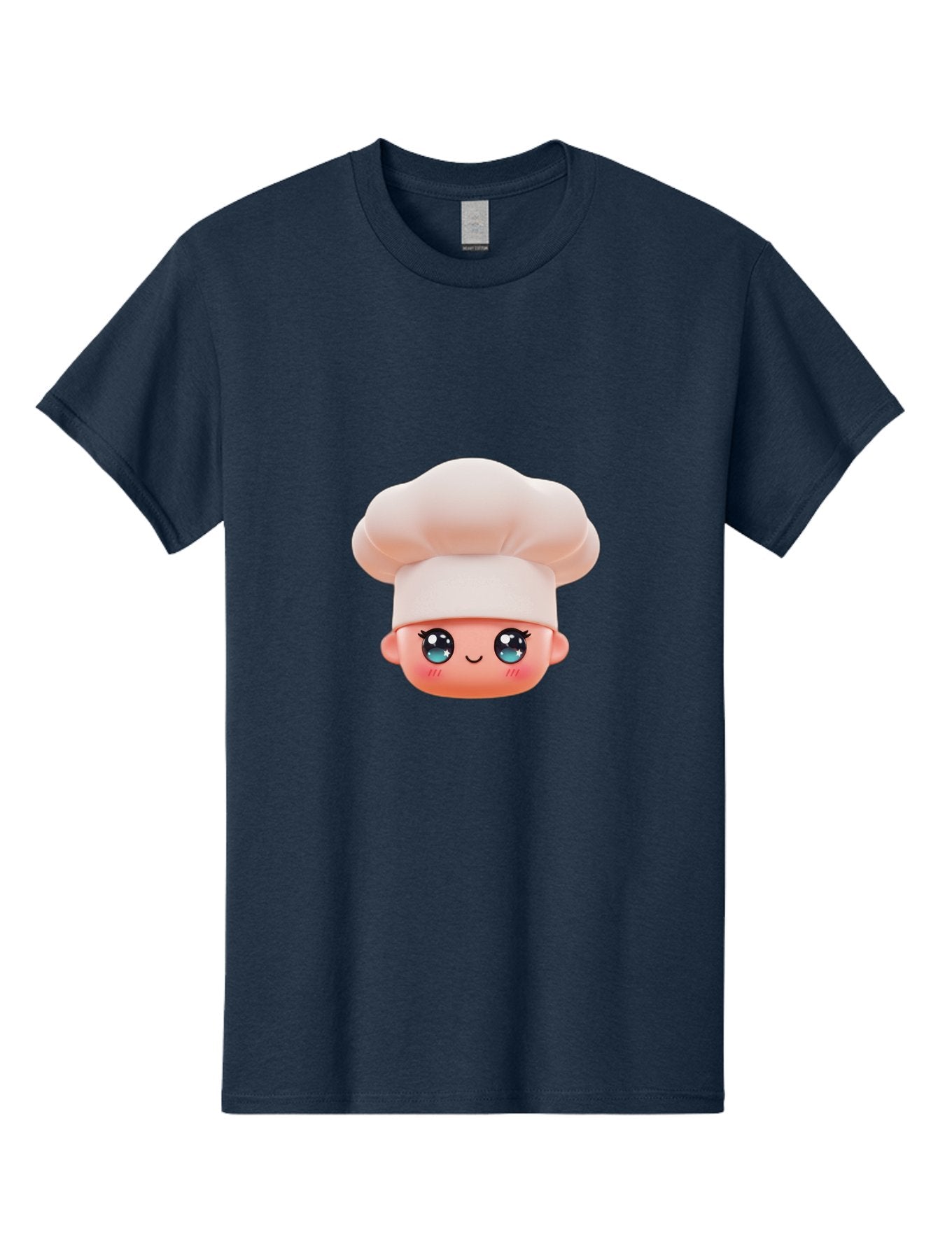 Chef-Emoji-3 Men'S Graphic Tee, 100% Cotton, Comfortable Casual Summer Wear, Machine Washable, Cartoon Character, Chef Hat, Smiling Face, Blue Eyes, Pink Cheeks, Kawaii Style, Cute Illustration, Cooking Theme, Doll Face, Fashion Accessory Bac818 15