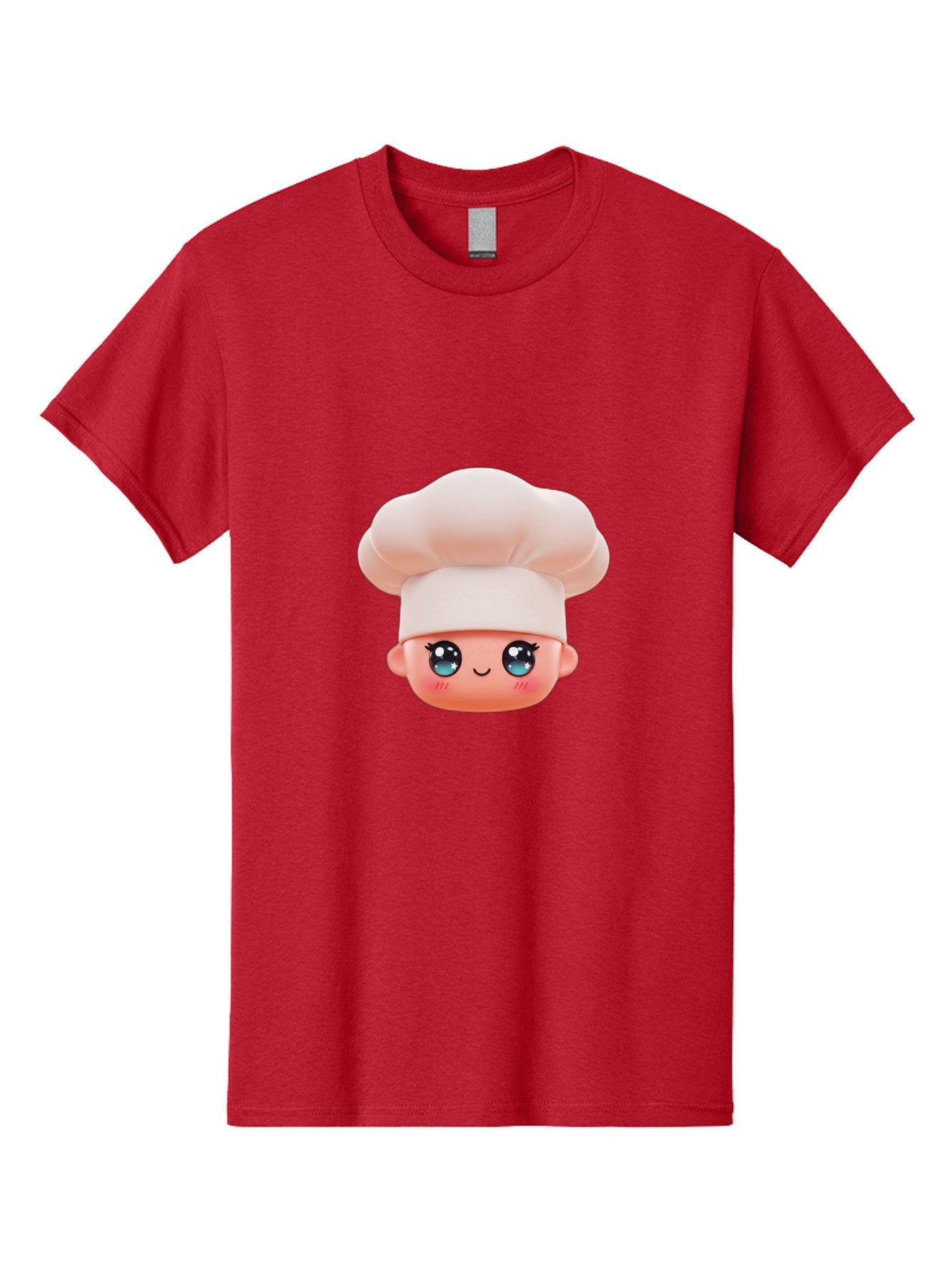 Chef-Emoji-3 Men'S Graphic Tee, 100% Cotton, Comfortable Casual Summer Wear, Machine Washable, Cartoon Character, Chef Hat, Smiling Face, Blue Eyes, Pink Cheeks, Kawaii Style, Cute Illustration, Cooking Theme, Doll Face, Fashion Accessory Bac818 14