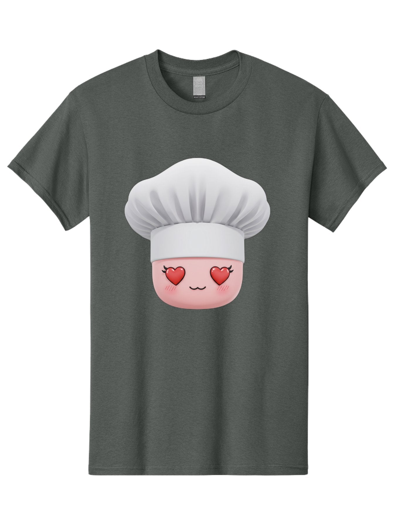 Chef-Emoji Men'S Graphic Tee, 100% Cotton, Comfortable Casual Summer Wear, Machine Washable, Cartoon Chef Hat, Chef Emoji, Cute Chef Face, Heart Eyes, Cooking Love, Culinary Passion, Adorable Character, Facial Expression, Cartoon Style Bac819 13