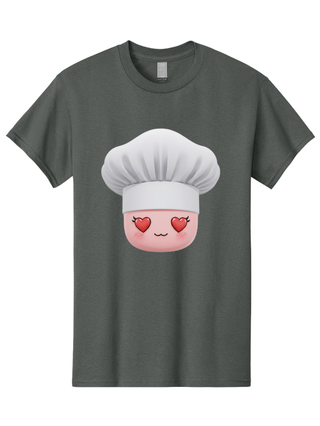 Chef-Emoji Men'S Graphic Tee, 100% Cotton, Comfortable Casual Summer Wear, Machine Washable, Cartoon Chef Hat, Chef Emoji, Cute Chef Face, Heart Eyes, Cooking Love, Culinary Passion, Adorable Character, Facial Expression, Cartoon Style Bac819 15