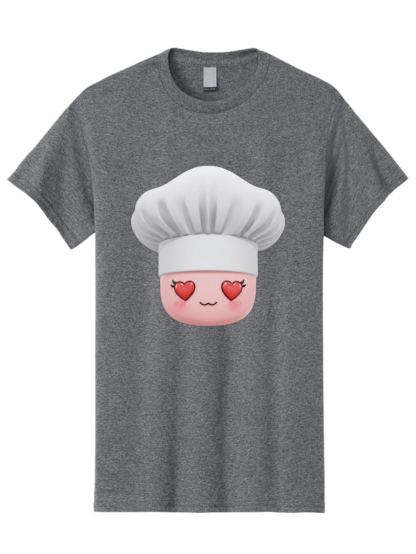 Chef-Emoji Men'S Graphic Tee, 100% Cotton, Comfortable Casual Summer Wear, Machine Washable, Cartoon Chef Hat, Chef Emoji, Cute Chef Face, Heart Eyes, Cooking Love, Culinary Passion, Adorable Character, Facial Expression, Cartoon Style Bac819 14