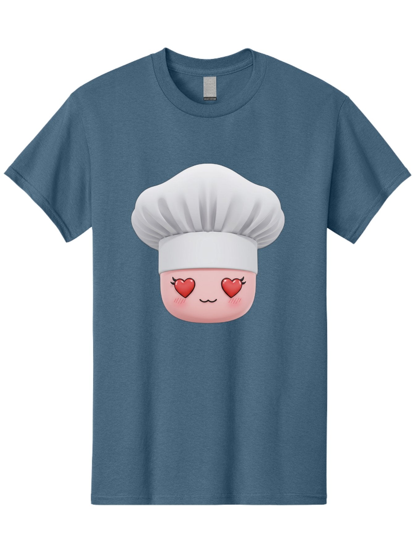 Chef-Emoji Men'S Graphic Tee, 100% Cotton, Comfortable Casual Summer Wear, Machine Washable, Cartoon Chef Hat, Chef Emoji, Cute Chef Face, Heart Eyes, Cooking Love, Culinary Passion, Adorable Character, Facial Expression, Cartoon Style Bac819 11