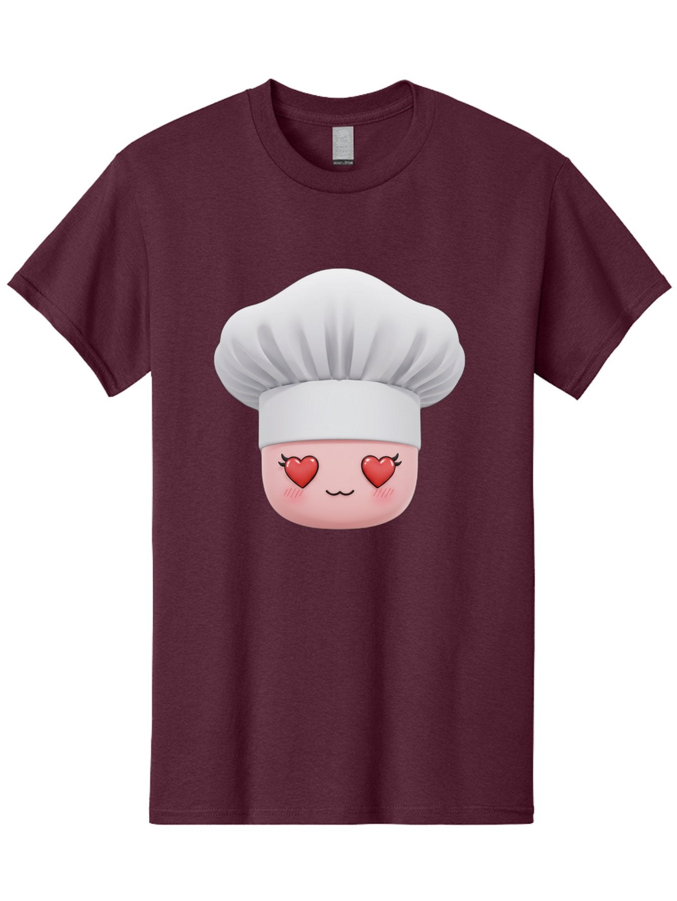 Chef-Emoji Men'S Graphic Tee, 100% Cotton, Comfortable Casual Summer Wear, Machine Washable, Cartoon Chef Hat, Chef Emoji, Cute Chef Face, Heart Eyes, Cooking Love, Culinary Passion, Adorable Character, Facial Expression, Cartoon Style Bac819 10