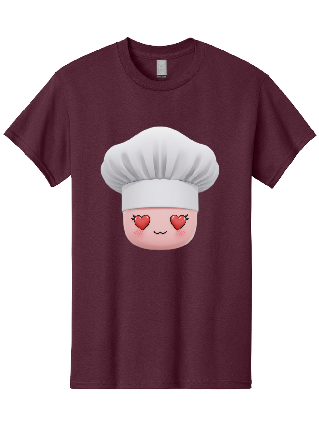 Chef-Emoji Men'S Graphic Tee, 100% Cotton, Comfortable Casual Summer Wear, Machine Washable, Cartoon Chef Hat, Chef Emoji, Cute Chef Face, Heart Eyes, Cooking Love, Culinary Passion, Adorable Character, Facial Expression, Cartoon Style Bac819 14