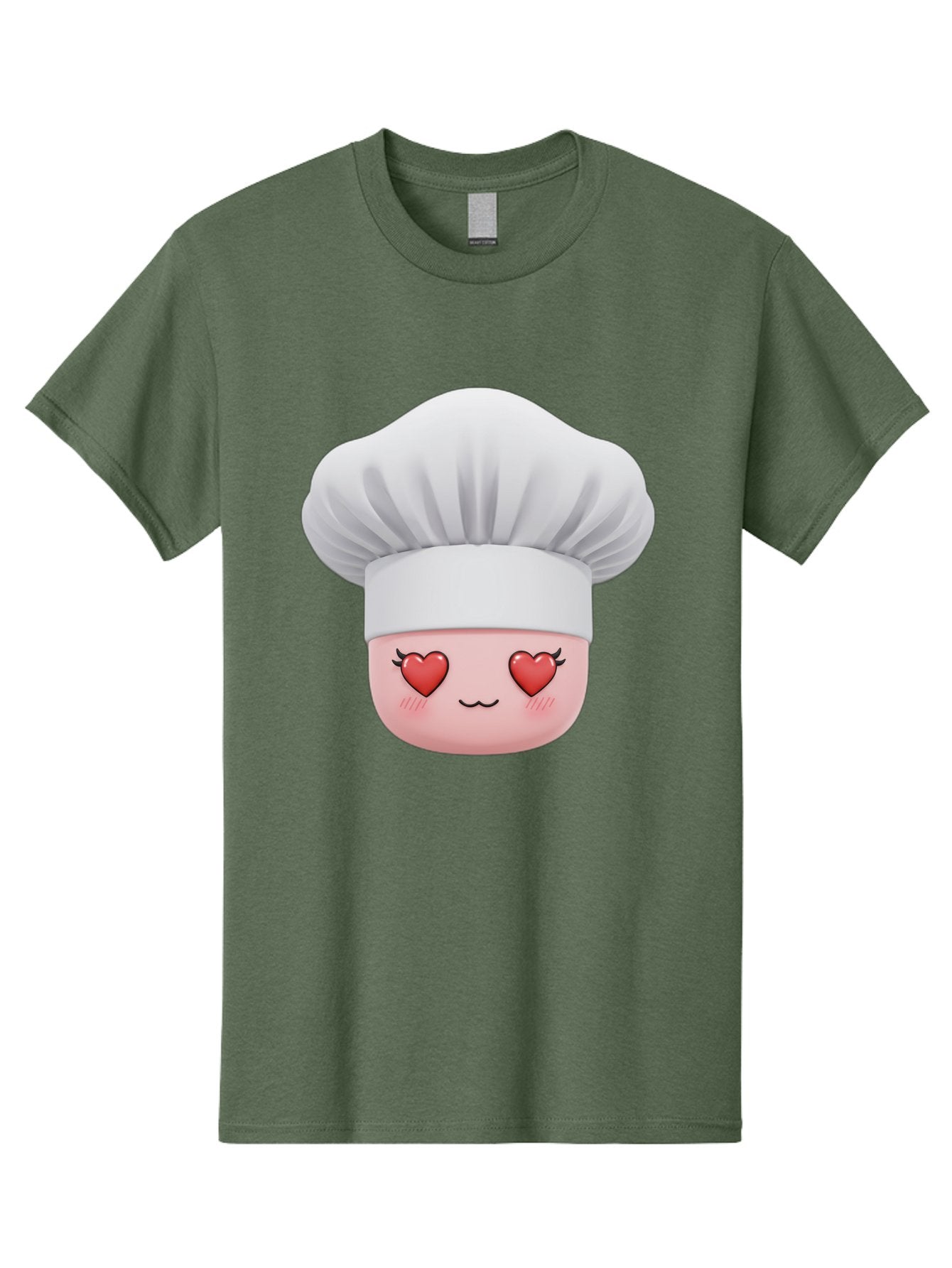 Chef-Emoji Men'S Graphic Tee, 100% Cotton, Comfortable Casual Summer Wear, Machine Washable, Cartoon Chef Hat, Chef Emoji, Cute Chef Face, Heart Eyes, Cooking Love, Culinary Passion, Adorable Character, Facial Expression, Cartoon Style Bac819 12