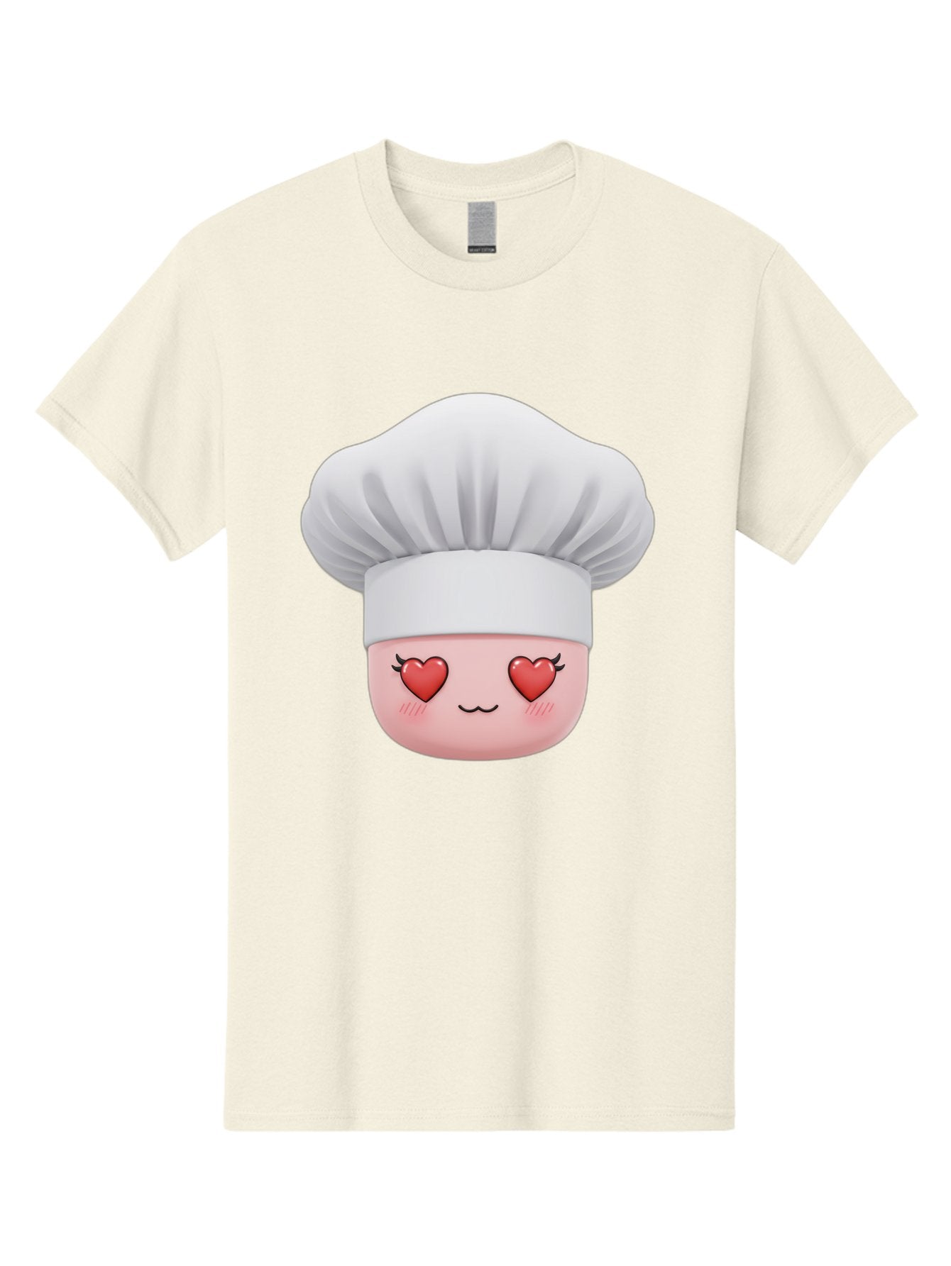 Chef-Emoji Men'S Graphic Tee, 100% Cotton, Comfortable Casual Summer Wear, Machine Washable, Cartoon Chef Hat, Chef Emoji, Cute Chef Face, Heart Eyes, Cooking Love, Culinary Passion, Adorable Character, Facial Expression, Cartoon Style Bac819 4