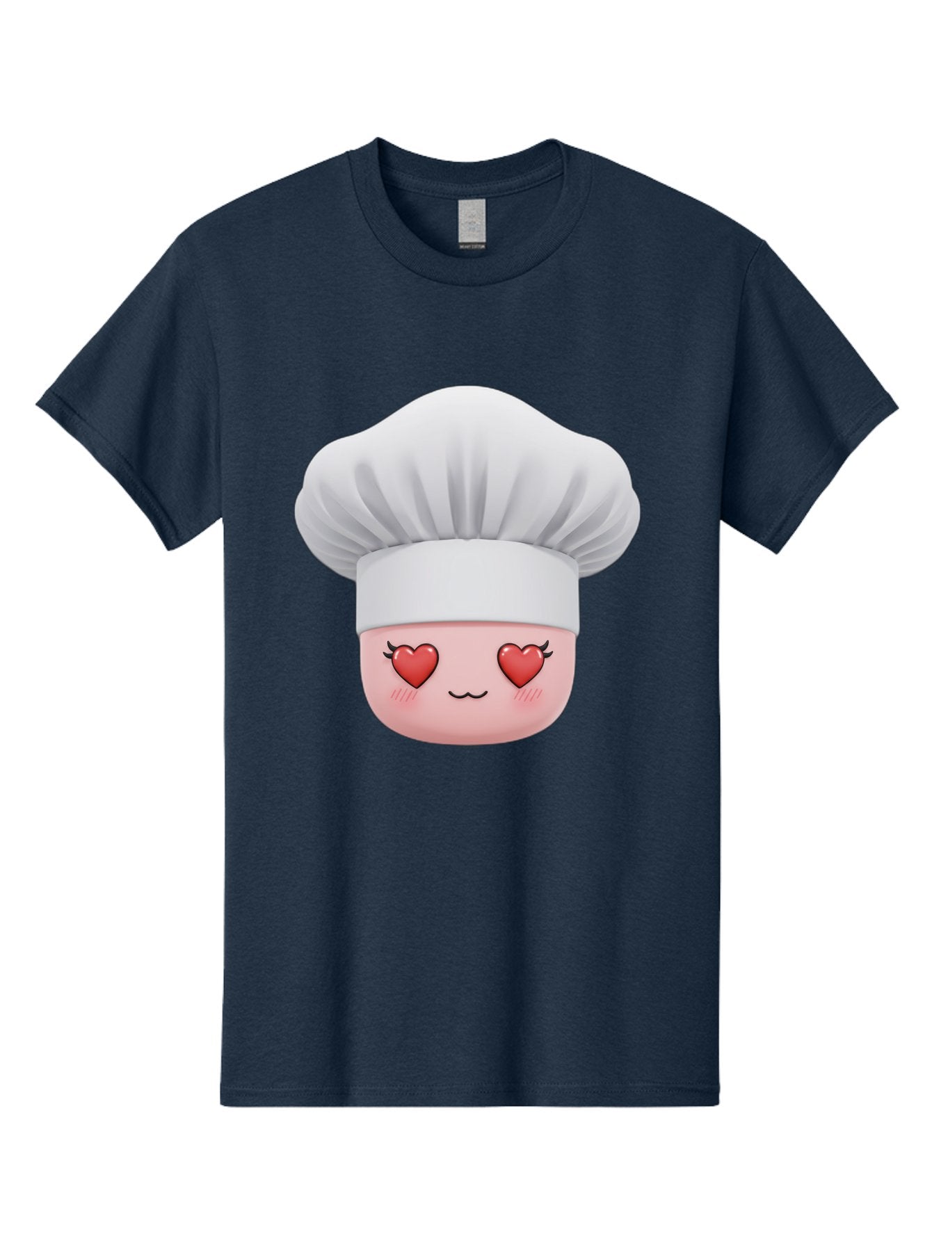 Chef-Emoji Men'S Graphic Tee, 100% Cotton, Comfortable Casual Summer Wear, Machine Washable, Cartoon Chef Hat, Chef Emoji, Cute Chef Face, Heart Eyes, Cooking Love, Culinary Passion, Adorable Character, Facial Expression, Cartoon Style Bac819