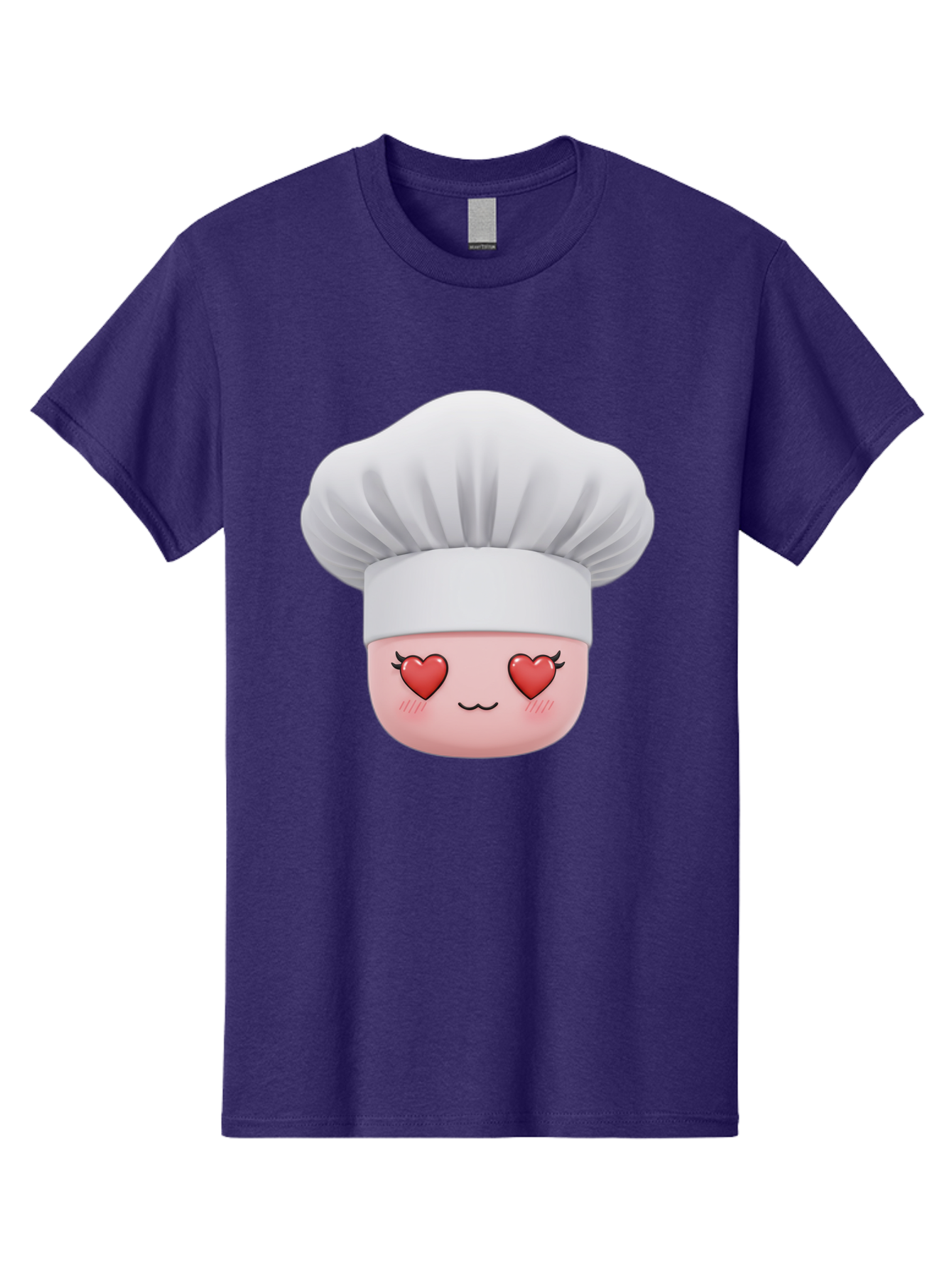 Chef-Emoji Men'S Graphic Tee, 100% Cotton, Comfortable Casual Summer Wear, Machine Washable, Cartoon Chef Hat, Chef Emoji, Cute Chef Face, Heart Eyes, Cooking Love, Culinary Passion, Adorable Character, Facial Expression, Cartoon Style Bac819 11