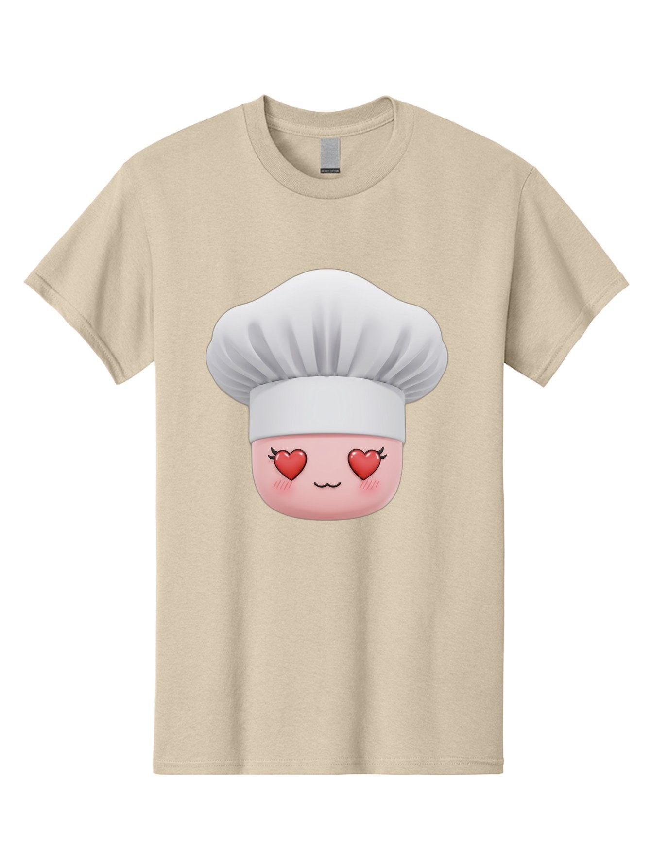 Chef-Emoji Men'S Graphic Tee, 100% Cotton, Comfortable Casual Summer Wear, Machine Washable, Cartoon Chef Hat, Chef Emoji, Cute Chef Face, Heart Eyes, Cooking Love, Culinary Passion, Adorable Character, Facial Expression, Cartoon Style Bac819 7