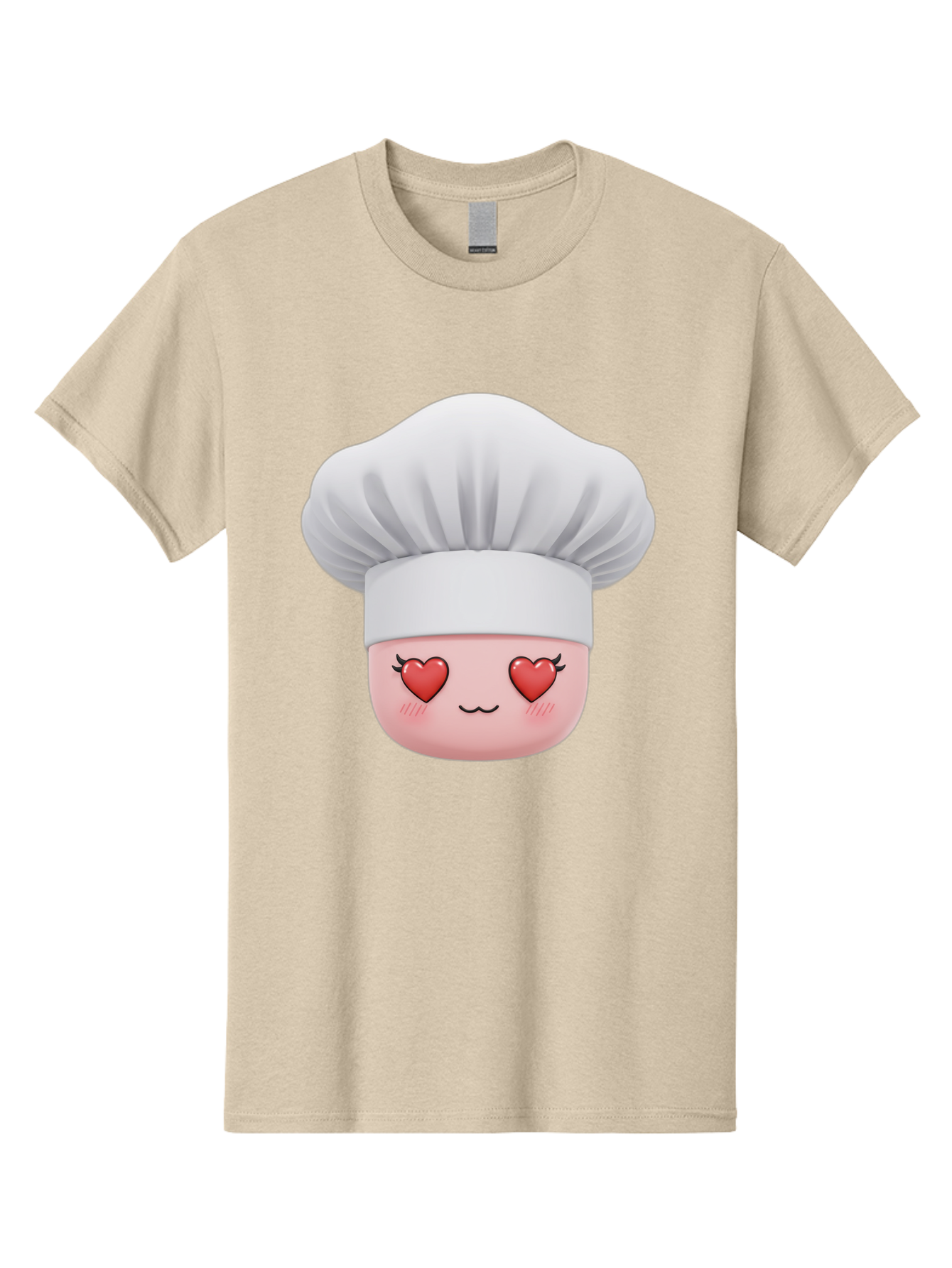 Chef-Emoji Men'S Graphic Tee, 100% Cotton, Comfortable Casual Summer Wear, Machine Washable, Cartoon Chef Hat, Chef Emoji, Cute Chef Face, Heart Eyes, Cooking Love, Culinary Passion, Adorable Character, Facial Expression, Cartoon Style Bac819 13