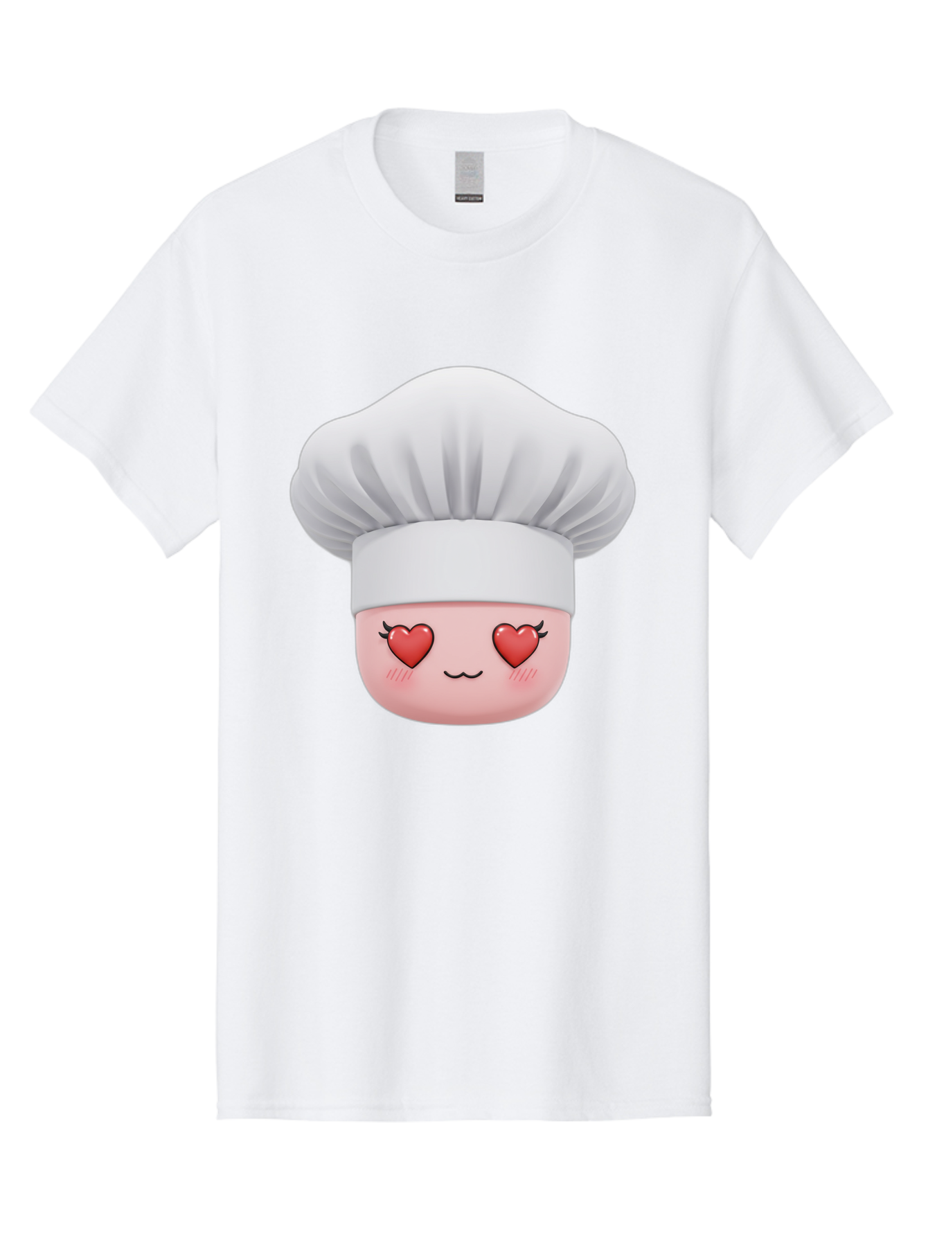 Chef-Emoji Men'S Graphic Tee, 100% Cotton, Comfortable Casual Summer Wear, Machine Washable, Cartoon Chef Hat, Chef Emoji, Cute Chef Face, Heart Eyes, Cooking Love, Culinary Passion, Adorable Character, Facial Expression, Cartoon Style Bac819 5
