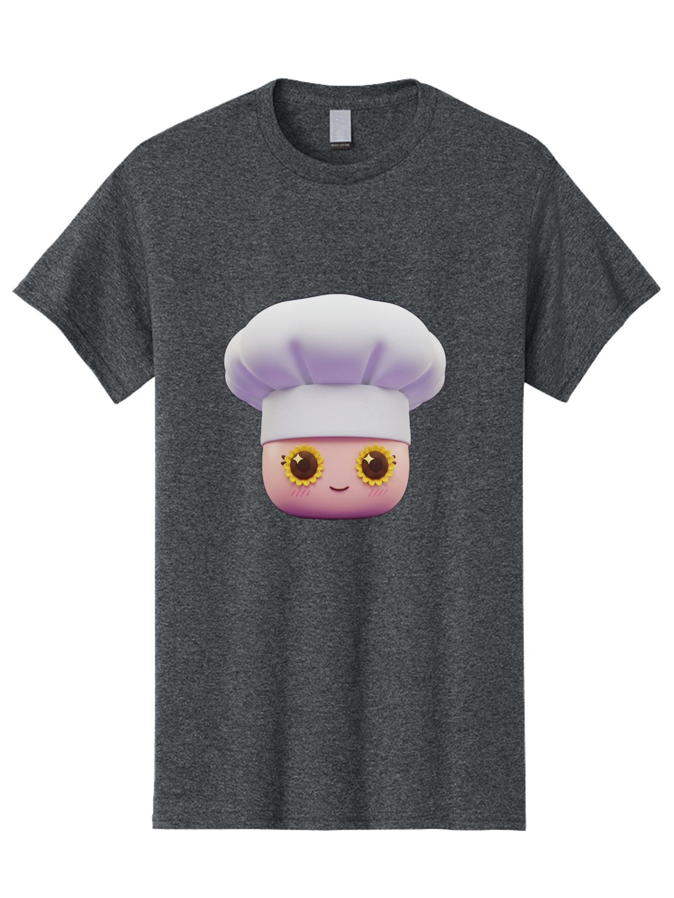 Chef-Emoticon Men'S Graphic Tee, 100% Cotton, Comfortable Casual Summer Wear, Machine Washable, Chef Character, Cute Emoji, Cooking Theme, Sunflower Eyes, Happy Face, Culinary Arts, Kitchen Icon, Cartoon Style Bac820 7