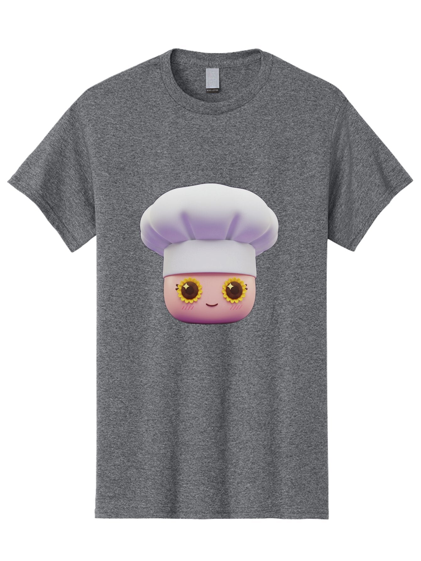 Chef-Emoticon Men'S Graphic Tee, 100% Cotton, Comfortable Casual Summer Wear, Machine Washable, Chef Character, Cute Emoji, Cooking Theme, Sunflower Eyes, Happy Face, Culinary Arts, Kitchen Icon, Cartoon Style Bac820 15