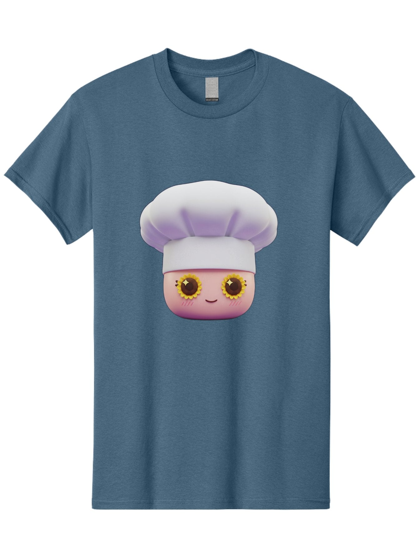 Chef-Emoticon Men'S Graphic Tee, 100% Cotton, Comfortable Casual Summer Wear, Machine Washable, Chef Character, Cute Emoji, Cooking Theme, Sunflower Eyes, Happy Face, Culinary Arts, Kitchen Icon, Cartoon Style Bac820 14