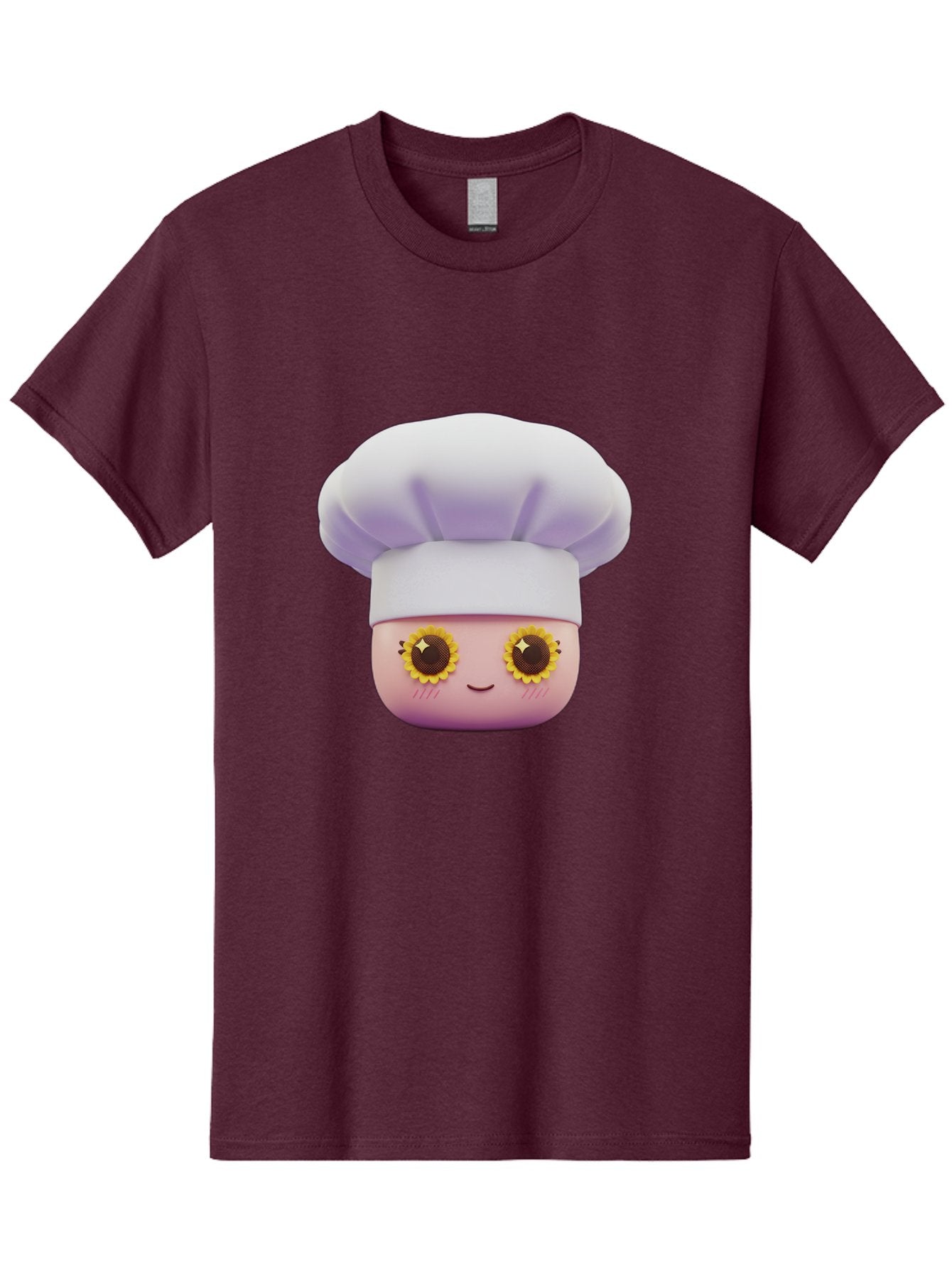 Chef-Emoticon Men'S Graphic Tee, 100% Cotton, Comfortable Casual Summer Wear, Machine Washable, Chef Character, Cute Emoji, Cooking Theme, Sunflower Eyes, Happy Face, Culinary Arts, Kitchen Icon, Cartoon Style Bac820 8