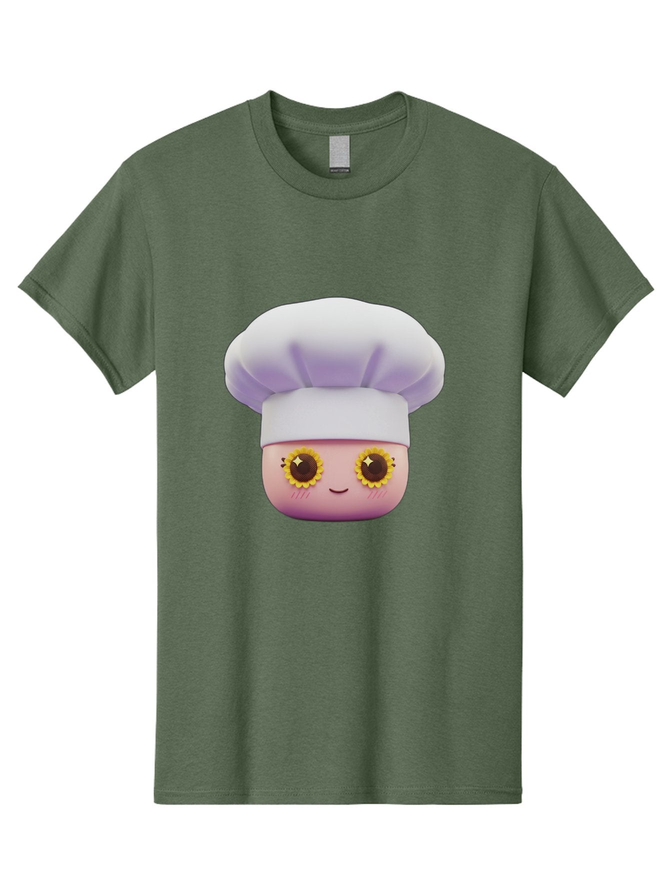 Chef-Emoticon Men'S Graphic Tee, 100% Cotton, Comfortable Casual Summer Wear, Machine Washable, Chef Character, Cute Emoji, Cooking Theme, Sunflower Eyes, Happy Face, Culinary Arts, Kitchen Icon, Cartoon Style Bac820 4