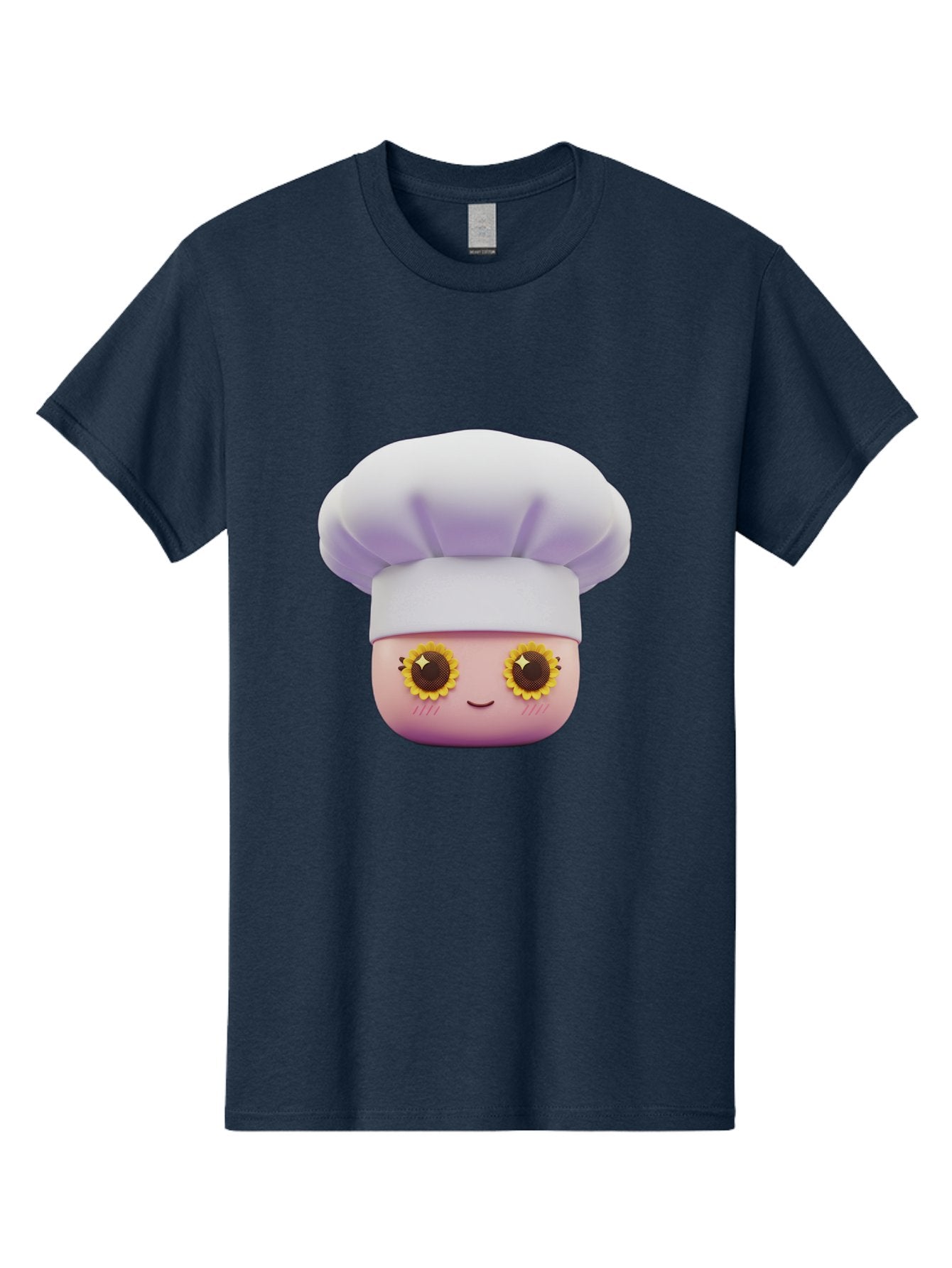Chef-Emoticon Men'S Graphic Tee, 100% Cotton, Comfortable Casual Summer Wear, Machine Washable, Chef Character, Cute Emoji, Cooking Theme, Sunflower Eyes, Happy Face, Culinary Arts, Kitchen Icon, Cartoon Style Bac820 13