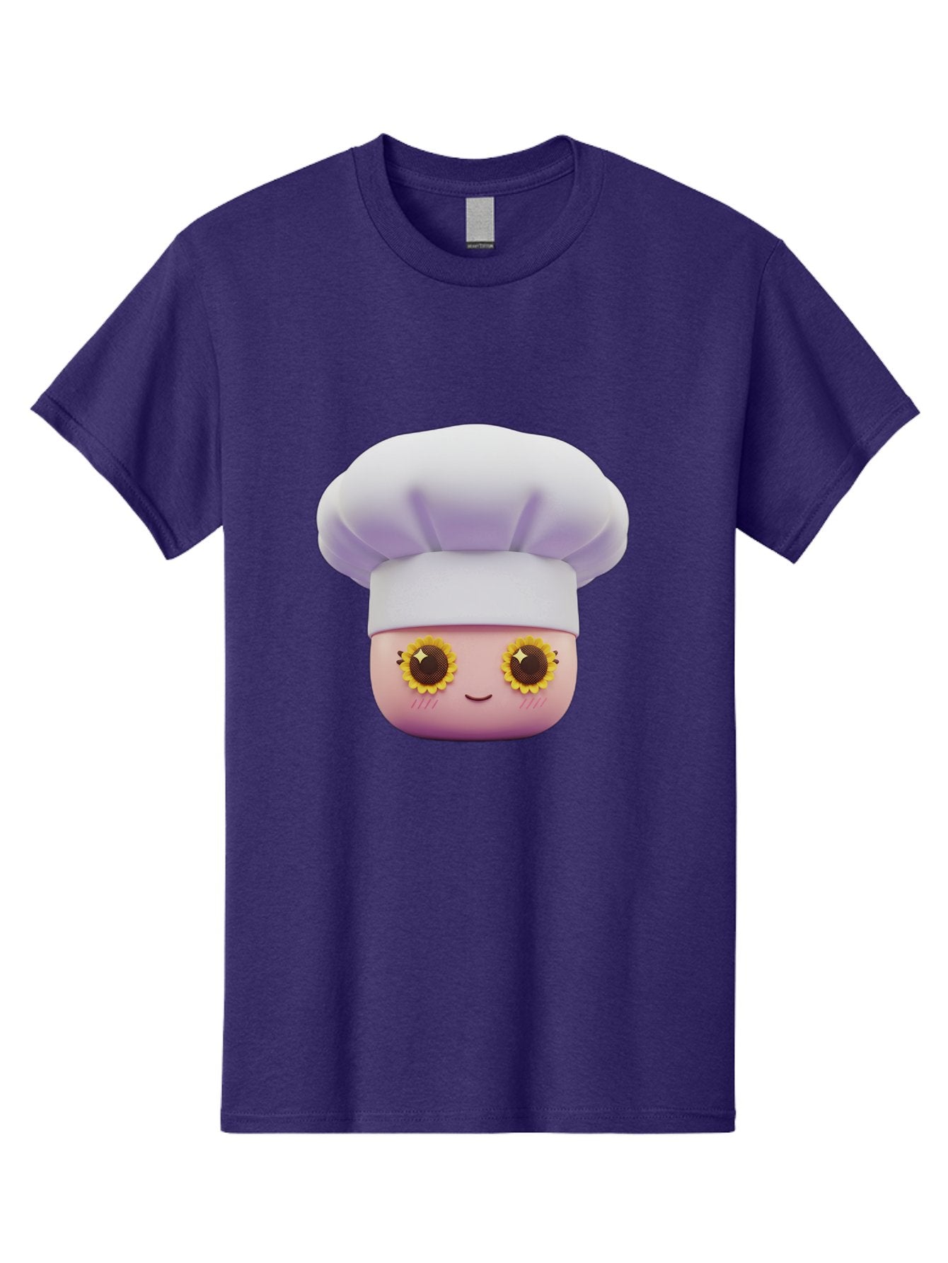 Chef-Emoticon Men'S Graphic Tee, 100% Cotton, Comfortable Casual Summer Wear, Machine Washable, Chef Character, Cute Emoji, Cooking Theme, Sunflower Eyes, Happy Face, Culinary Arts, Kitchen Icon, Cartoon Style Bac820 10
