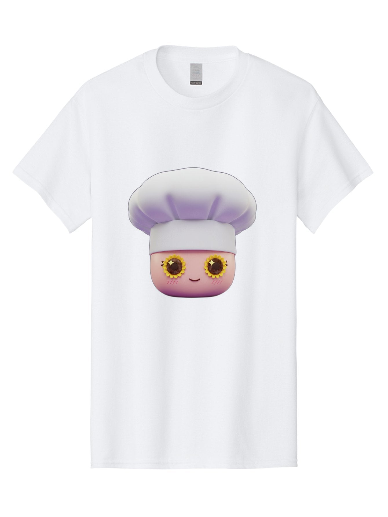 Chef-Emoticon Men'S Graphic Tee, 100% Cotton, Comfortable Casual Summer Wear, Machine Washable, Chef Character, Cute Emoji, Cooking Theme, Sunflower Eyes, Happy Face, Culinary Arts, Kitchen Icon, Cartoon Style Bac820