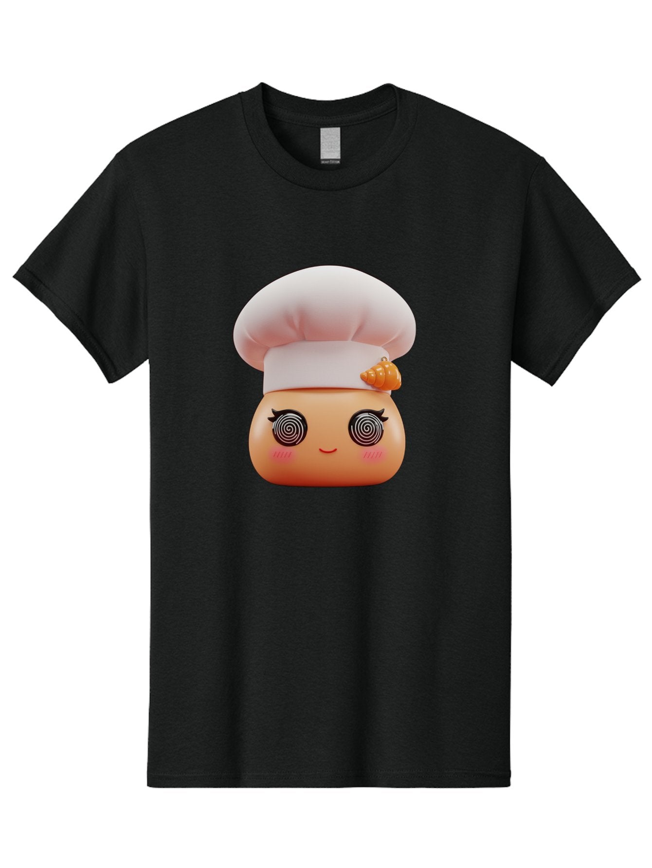 Chef-Face Men'S Graphic Tee, 100% Cotton, Comfortable Casual Summer Wear, Machine Washable, Cartoon Character, Chef Hat, Spiral Eyes, Cute Face, Cooking Theme, Kitchen Art, Whimsical Design, Kawaii Style, Playful Character Bac822 10