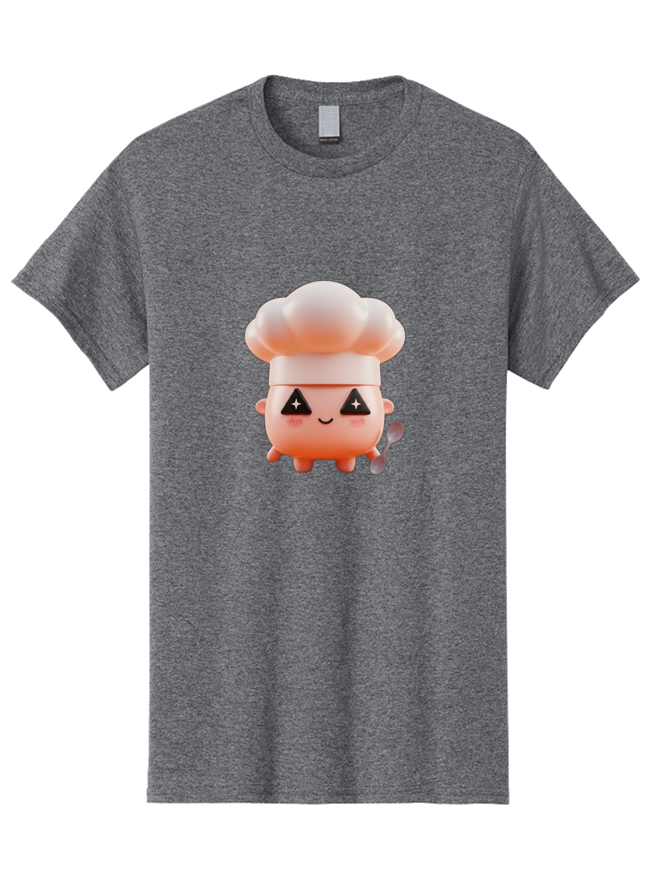 Chef-Hat-Character-1 Men'S Graphic Tee, 100% Cotton, Comfortable Casual Summer Wear, Machine Washable, Cute Chef, Cartoon Character, Cooking, Kitchen Utensils, Chef Hat, Kawaii, Adorable, Chef Mascot, Cooking Mascot Bac828