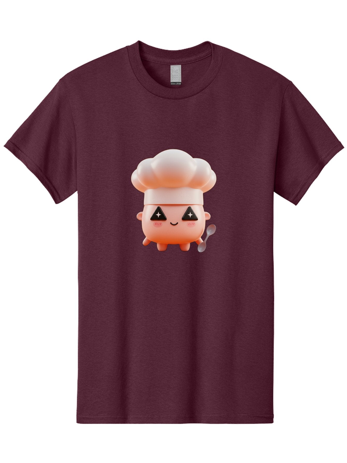 Chef-Hat-Character-1 Men'S Graphic Tee, 100% Cotton, Comfortable Casual Summer Wear, Machine Washable, Cute Chef, Cartoon Character, Cooking, Kitchen Utensils, Chef Hat, Kawaii, Adorable, Chef Mascot, Cooking Mascot Bac828 13