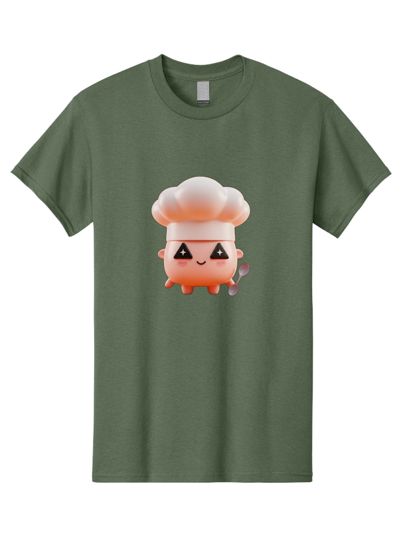 Chef-Hat-Character-1 Men'S Graphic Tee, 100% Cotton, Comfortable Casual Summer Wear, Machine Washable, Cute Chef, Cartoon Character, Cooking, Kitchen Utensils, Chef Hat, Kawaii, Adorable, Chef Mascot, Cooking Mascot Bac828 4