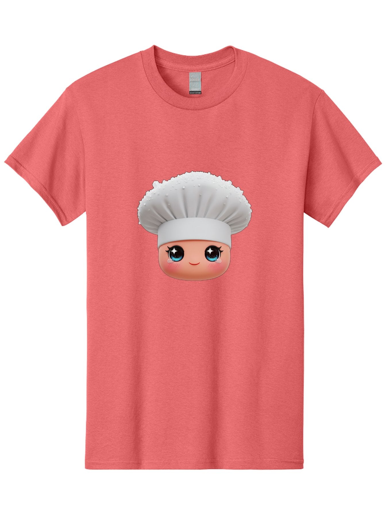 Chef-Hat-Emoji Men'S Graphic Tee, 100% Cotton, Comfortable Casual Summer Wear, Machine Washable, Cartoon Chef, Cooking Emoji, Chef Hat, Cute Face, Sparkly Eyes, Blue Eyes, Culinary Art, Chef Character, Cartoon Character, Cooking Symbol, Bac830 7