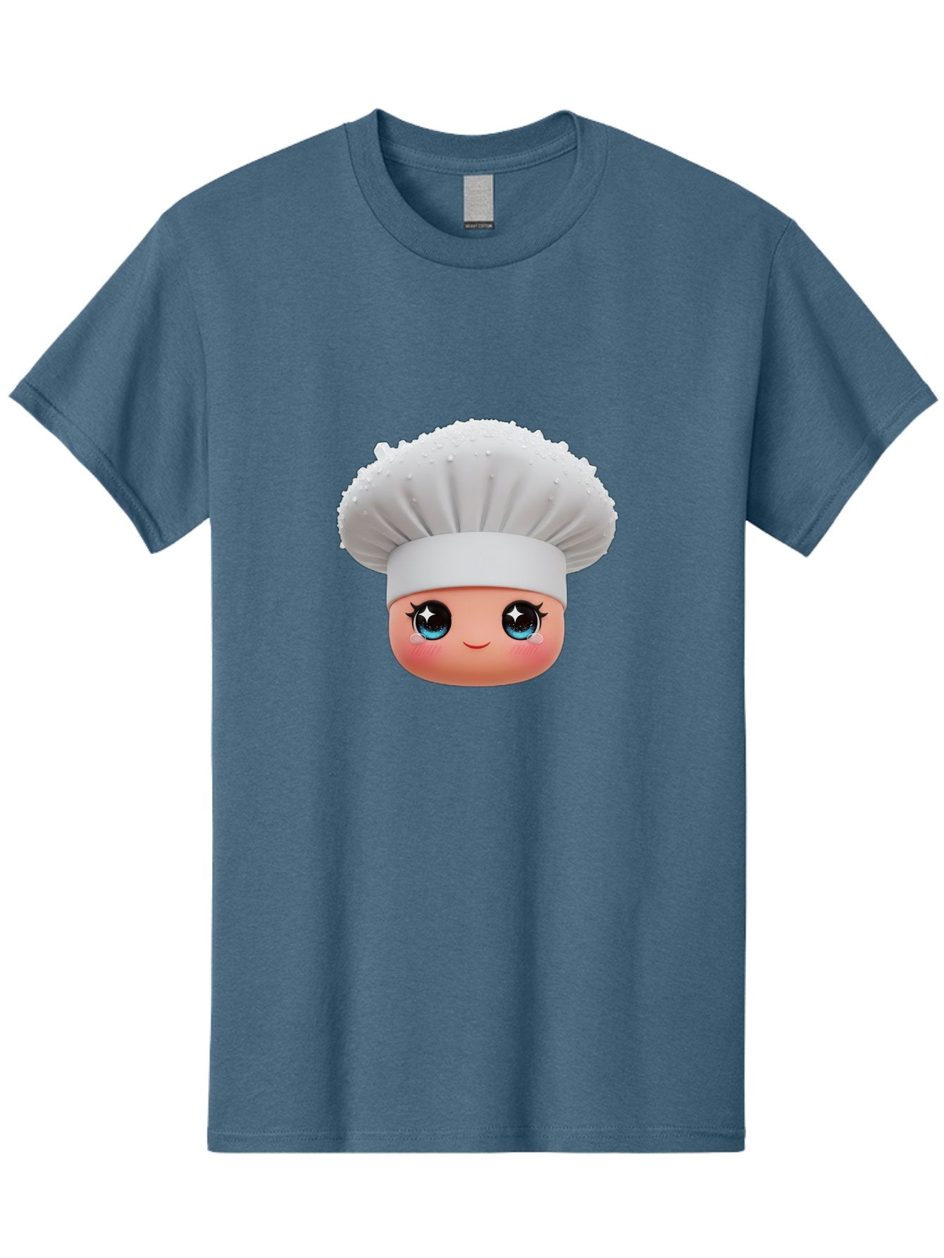Chef-Hat-Emoji Men'S Graphic Tee, 100% Cotton, Comfortable Casual Summer Wear, Machine Washable, Cartoon Chef, Cooking Emoji, Chef Hat, Cute Face, Sparkly Eyes, Blue Eyes, Culinary Art, Chef Character, Cartoon Character, Cooking Symbol, Bac830 5