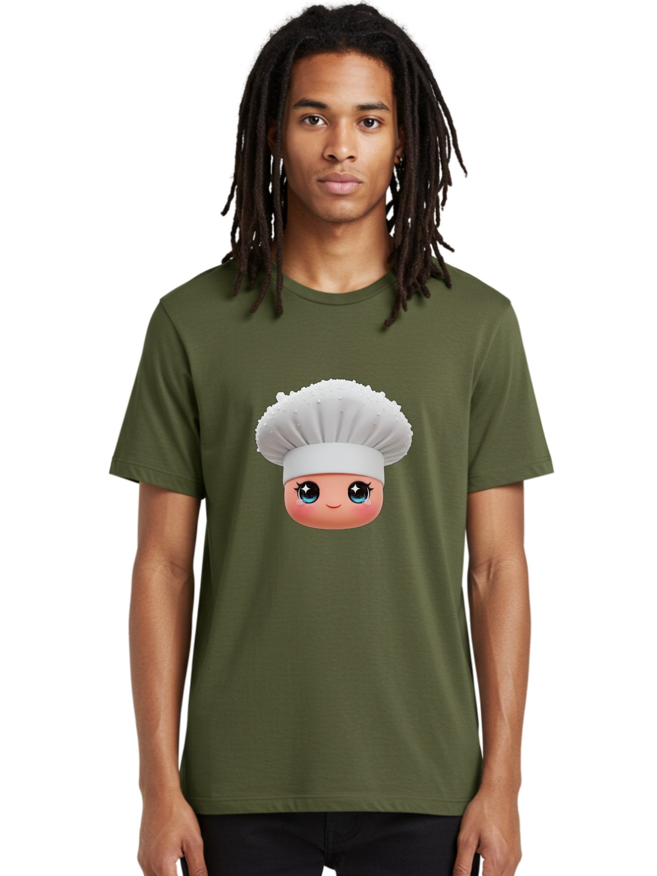 Chef-Hat-Emoji Men'S Graphic Tee, 100% Cotton, Comfortable Casual Summer Wear, Machine Washable, Cartoon Chef, Cooking Emoji, Chef Hat, Cute Face, Sparkly Eyes, Blue Eyes, Culinary Art, Chef Character, Cartoon Character, Cooking Symbol, Bac830 20