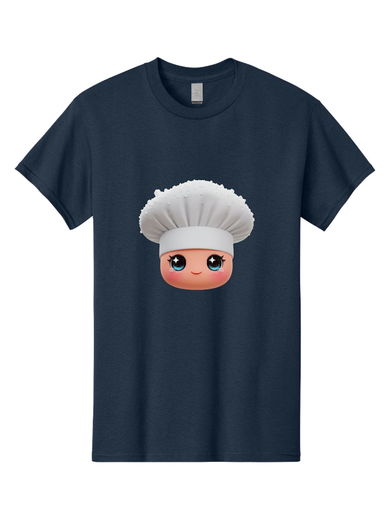 Chef-Hat-Emoji Men'S Graphic Tee, 100% Cotton, Comfortable Casual Summer Wear, Machine Washable, Cartoon Chef, Cooking Emoji, Chef Hat, Cute Face, Sparkly Eyes, Blue Eyes, Culinary Art, Chef Character, Cartoon Character, Cooking Symbol, Bac830