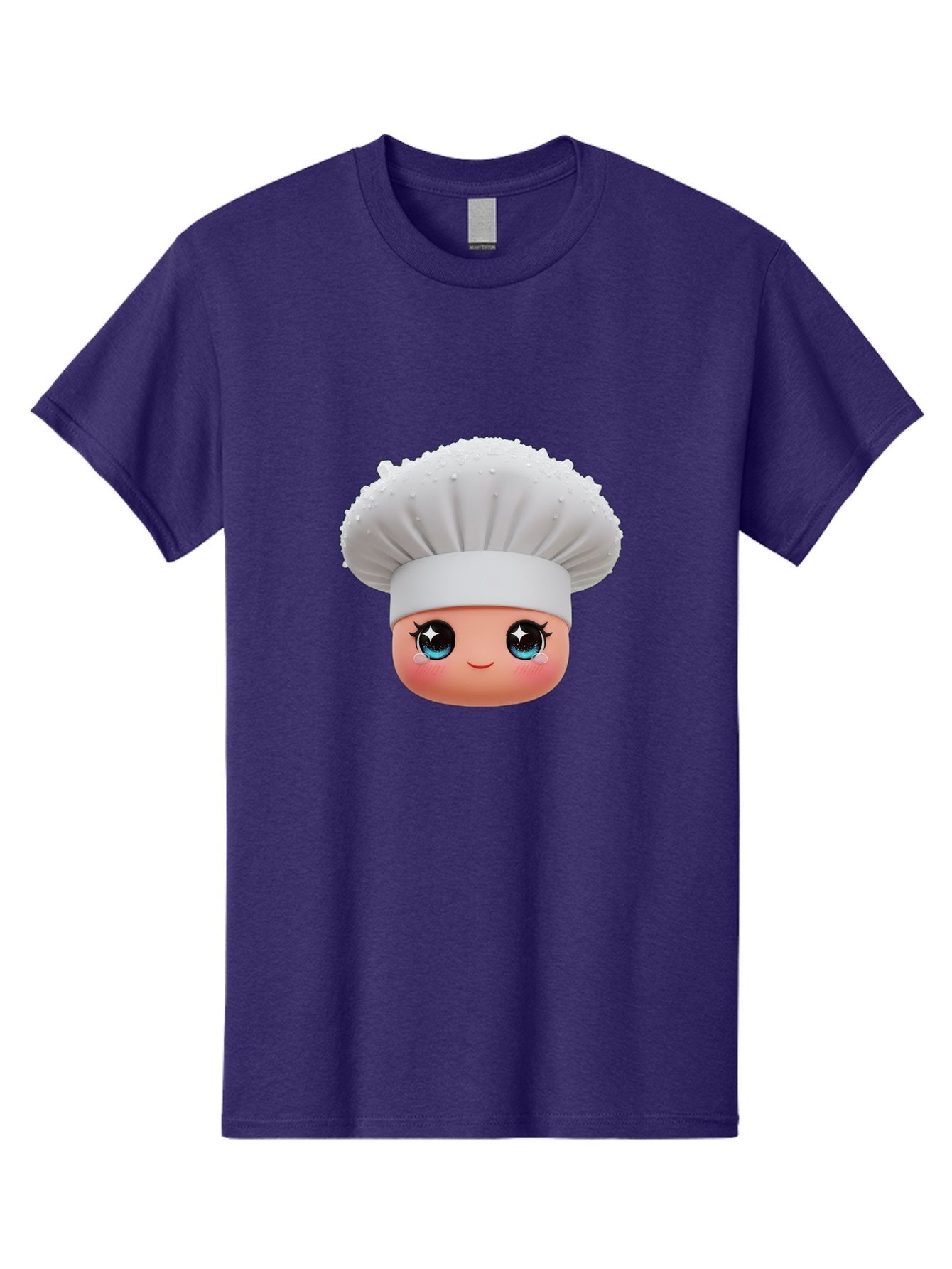 Chef-Hat-Emoji Men'S Graphic Tee, 100% Cotton, Comfortable Casual Summer Wear, Machine Washable, Cartoon Chef, Cooking Emoji, Chef Hat, Cute Face, Sparkly Eyes, Blue Eyes, Culinary Art, Chef Character, Cartoon Character, Cooking Symbol, Bac830 15