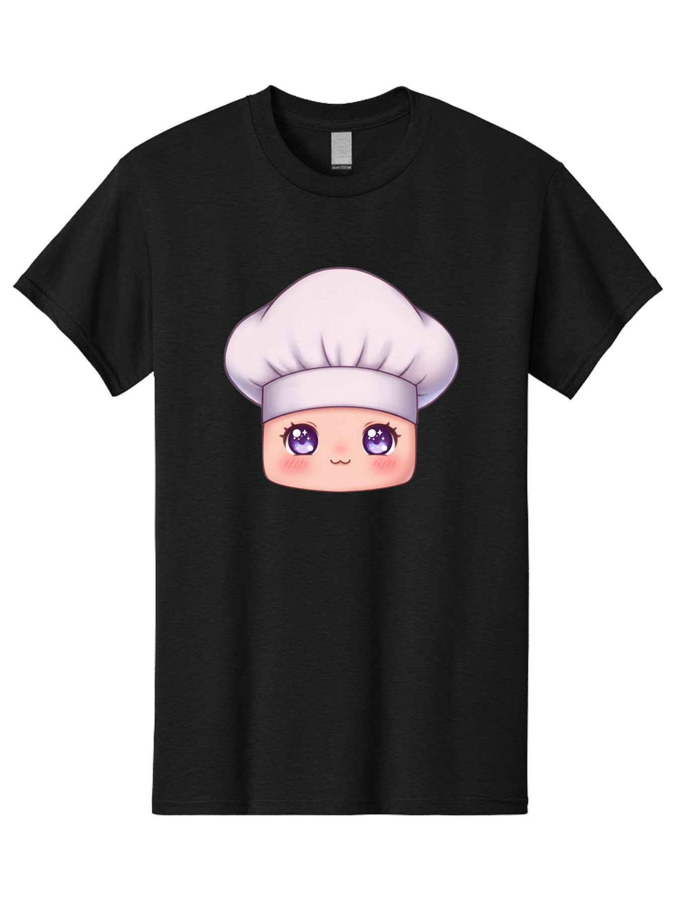 Chef-Hat-Face Men'S Graphic Tee, 100% Cotton, Comfortable Casual Summer Wear, Machine Washable, Cartoon Chef, Cute Face, Purple Eyes, Chef Hat, Cooking, Kawaii, Chef Character, Adorable, Kitchen, Culinary Bac832 8