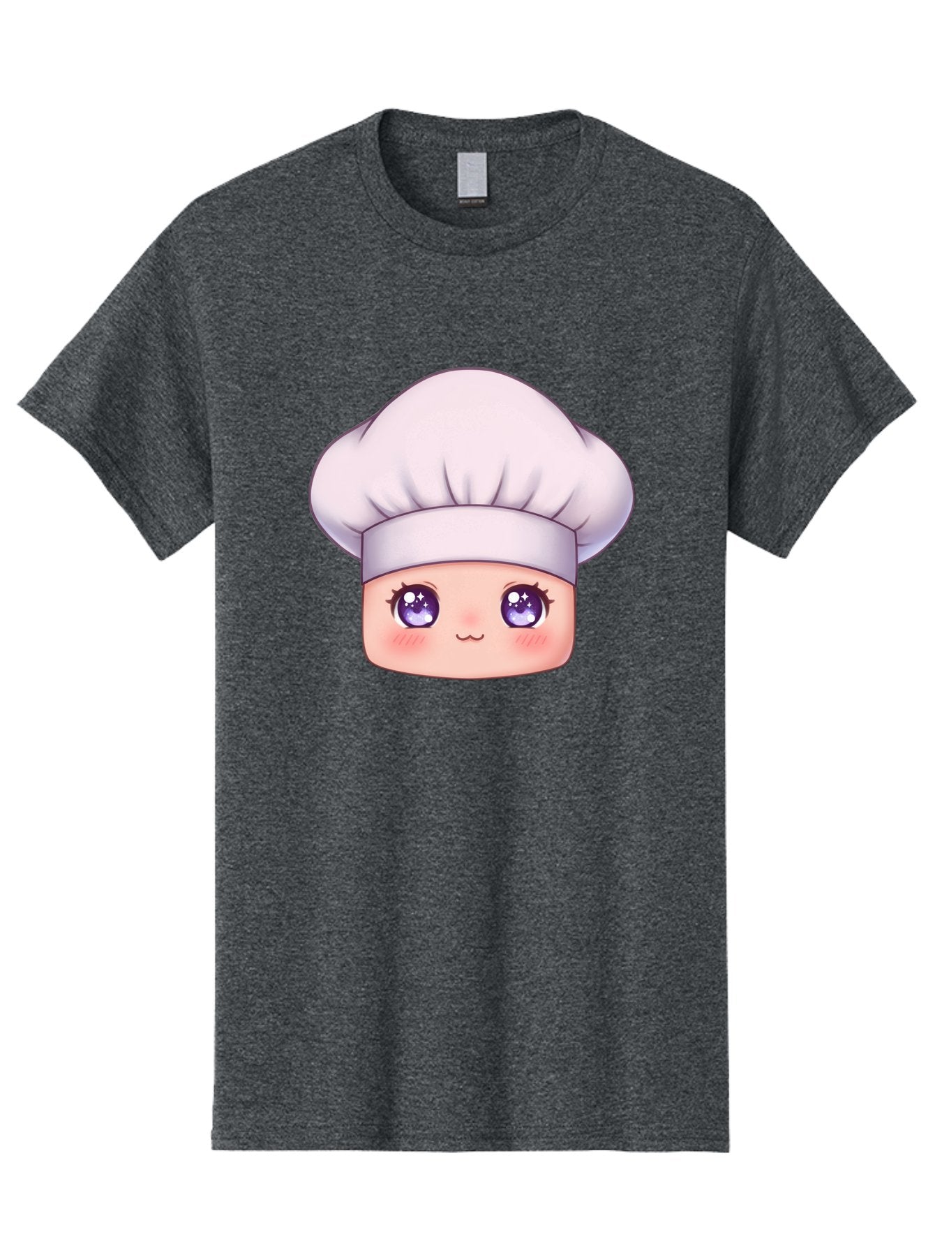 Chef-Hat-Face Men'S Graphic Tee, 100% Cotton, Comfortable Casual Summer Wear, Machine Washable, Cartoon Chef, Cute Face, Purple Eyes, Chef Hat, Cooking, Kawaii, Chef Character, Adorable, Kitchen, Culinary Bac832 12