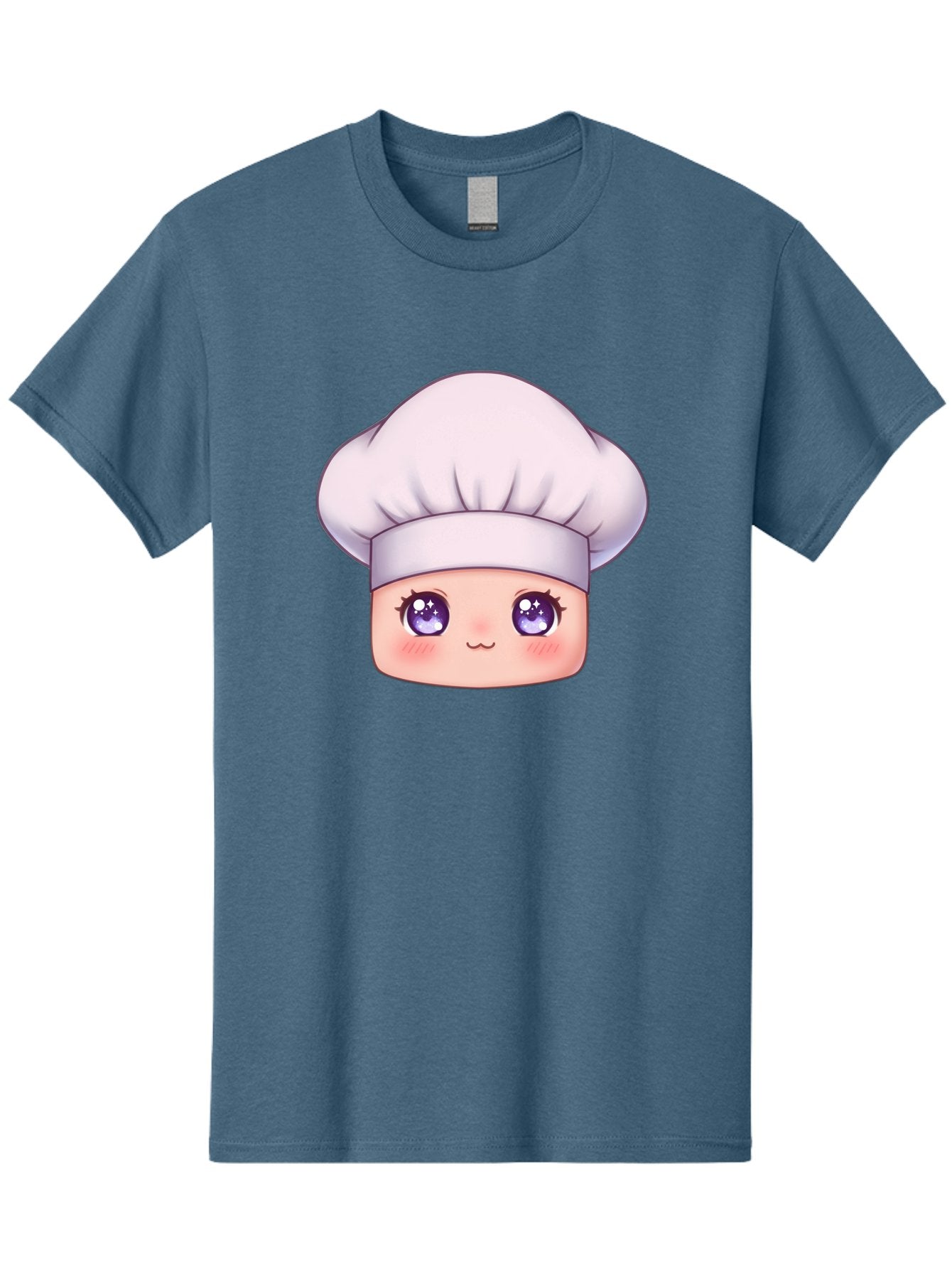 Chef-Hat-Face Men'S Graphic Tee, 100% Cotton, Comfortable Casual Summer Wear, Machine Washable, Cartoon Chef, Cute Face, Purple Eyes, Chef Hat, Cooking, Kawaii, Chef Character, Adorable, Kitchen, Culinary Bac832 13