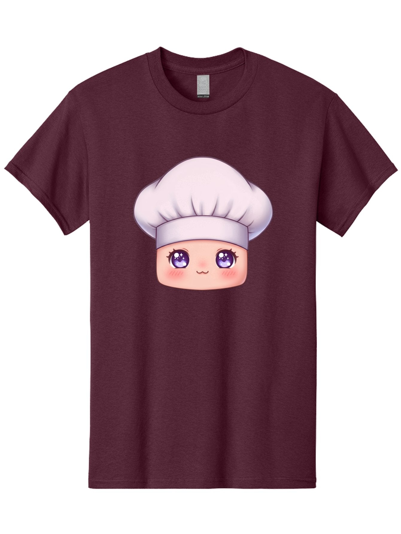 Chef-Hat-Face Men'S Graphic Tee, 100% Cotton, Comfortable Casual Summer Wear, Machine Washable, Cartoon Chef, Cute Face, Purple Eyes, Chef Hat, Cooking, Kawaii, Chef Character, Adorable, Kitchen, Culinary Bac832 3
