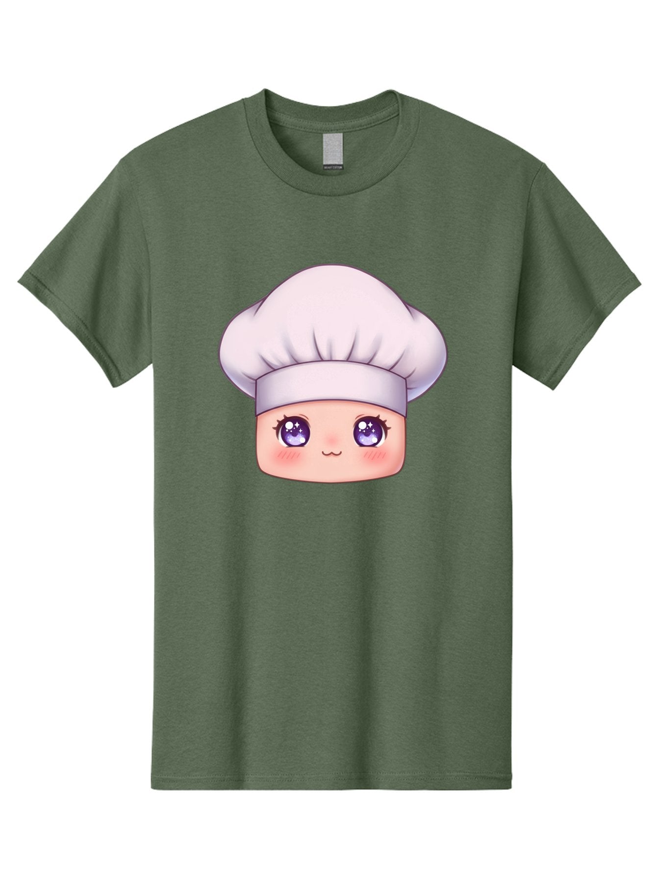 Chef-Hat-Face Men'S Graphic Tee, 100% Cotton, Comfortable Casual Summer Wear, Machine Washable, Cartoon Chef, Cute Face, Purple Eyes, Chef Hat, Cooking, Kawaii, Chef Character, Adorable, Kitchen, Culinary Bac832 14