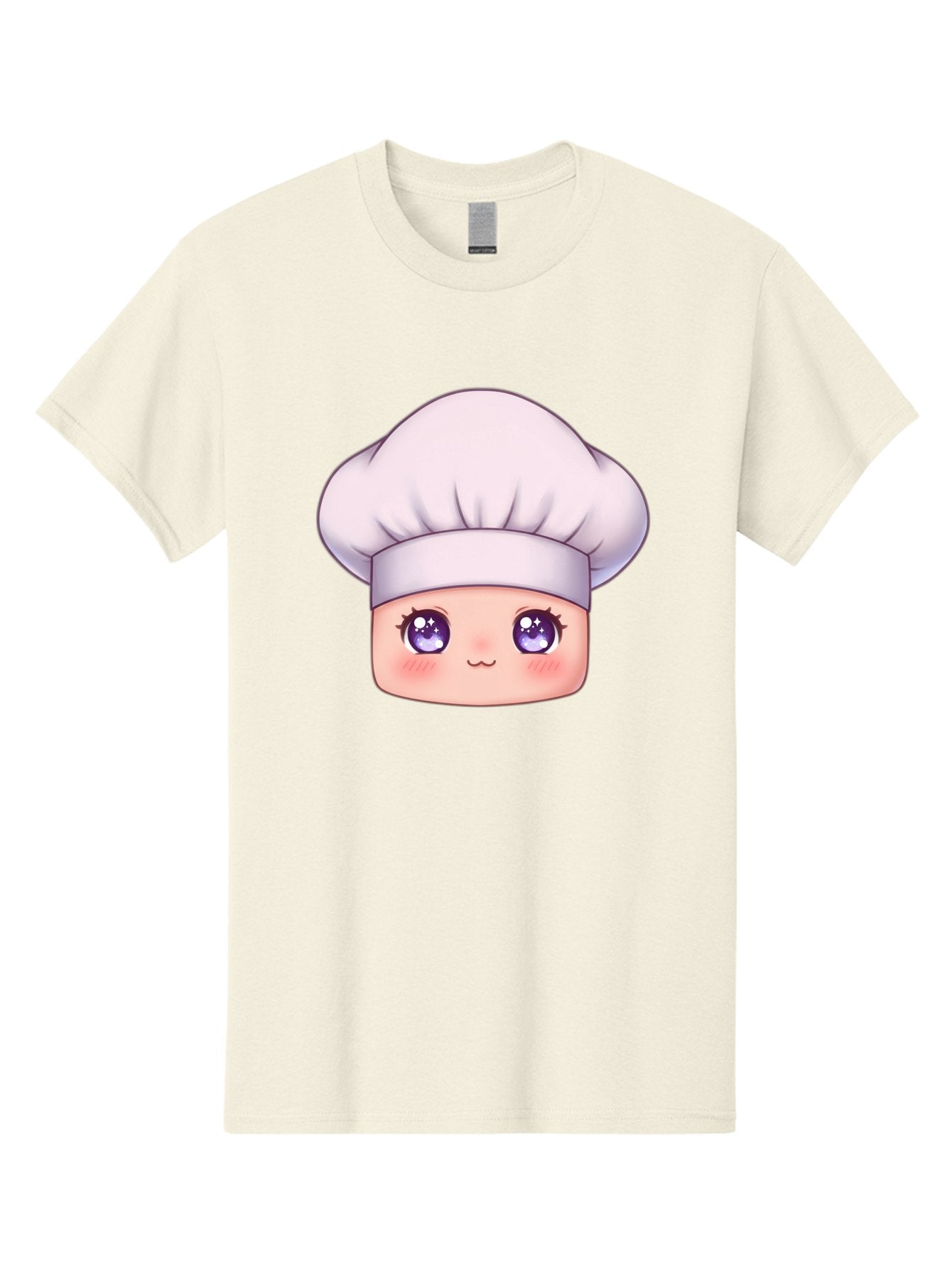 Chef-Hat-Face Men'S Graphic Tee, 100% Cotton, Comfortable Casual Summer Wear, Machine Washable, Cartoon Chef, Cute Face, Purple Eyes, Chef Hat, Cooking, Kawaii, Chef Character, Adorable, Kitchen, Culinary Bac832 7