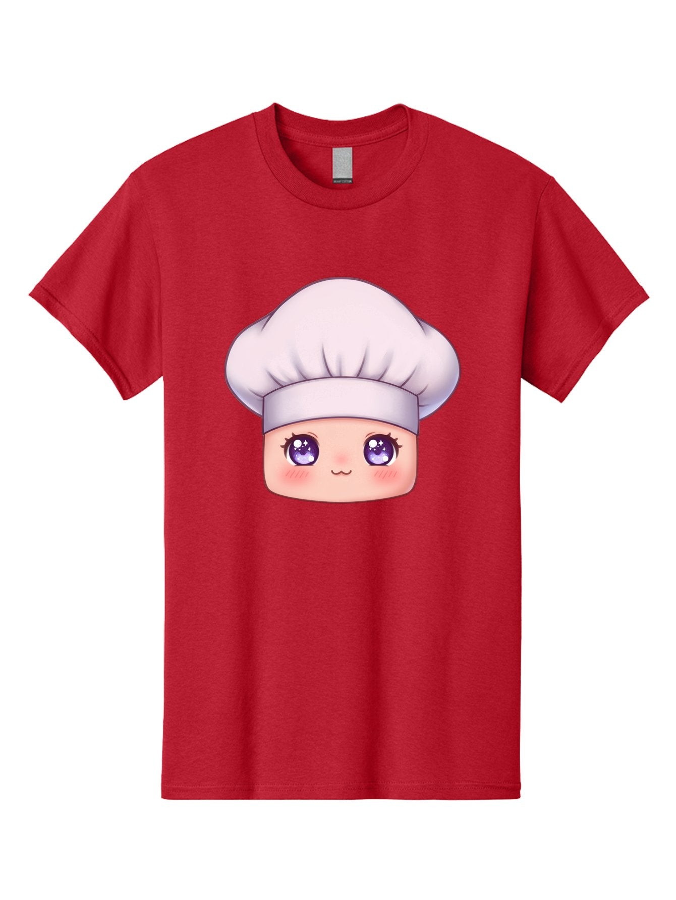 Chef-Hat-Face Men'S Graphic Tee, 100% Cotton, Comfortable Casual Summer Wear, Machine Washable, Cartoon Chef, Cute Face, Purple Eyes, Chef Hat, Cooking, Kawaii, Chef Character, Adorable, Kitchen, Culinary Bac832 15