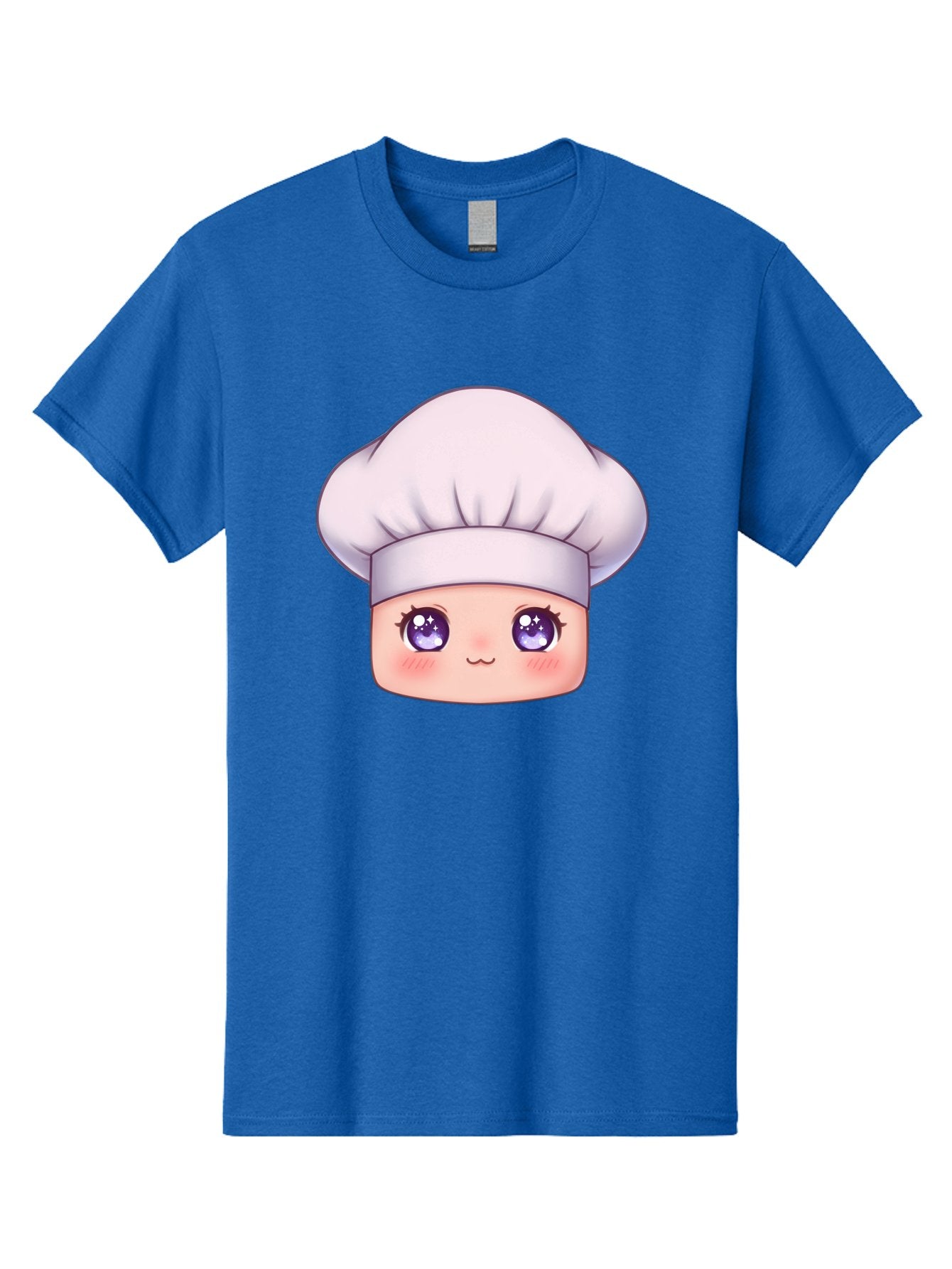 Chef-Hat-Face Men'S Graphic Tee, 100% Cotton, Comfortable Casual Summer Wear, Machine Washable, Cartoon Chef, Cute Face, Purple Eyes, Chef Hat, Cooking, Kawaii, Chef Character, Adorable, Kitchen, Culinary Bac832 6