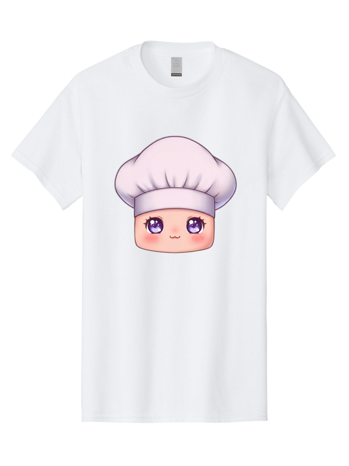 Chef-Hat-Face Men'S Graphic Tee, 100% Cotton, Comfortable Casual Summer Wear, Machine Washable, Cartoon Chef, Cute Face, Purple Eyes, Chef Hat, Cooking, Kawaii, Chef Character, Adorable, Kitchen, Culinary Bac832 9