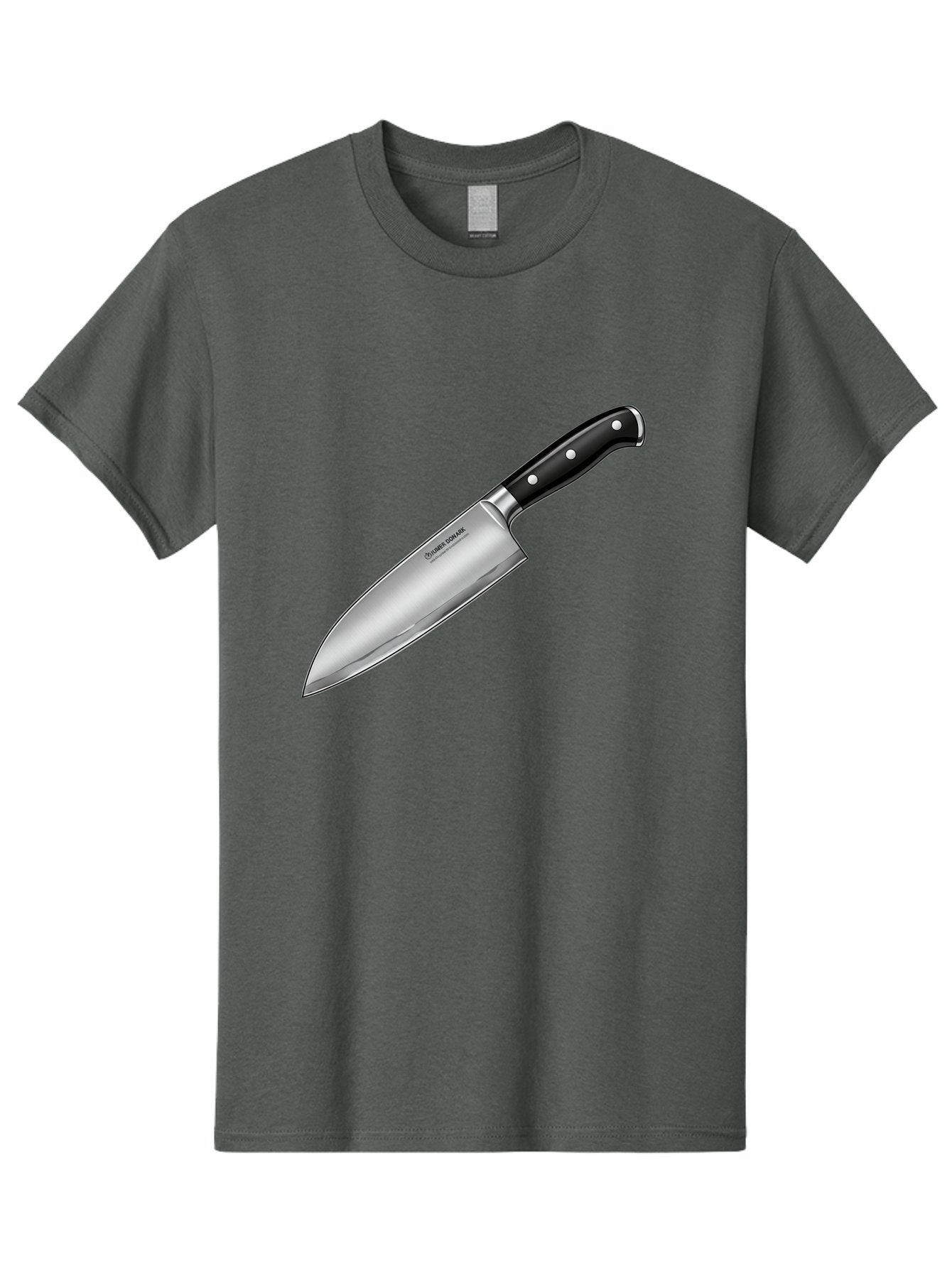 Chef-Knife Men'S Graphic Tee, 100% Cotton, Comfortable Casual Summer Wear, Machine Washable, High-Quality Kitchen Knife, Sharp Blade, Stainless Steel, Chef'S Knife, Cooking Essentials, Kitchen Utensils, Culinary Tools, Precise Cutting, Bac835