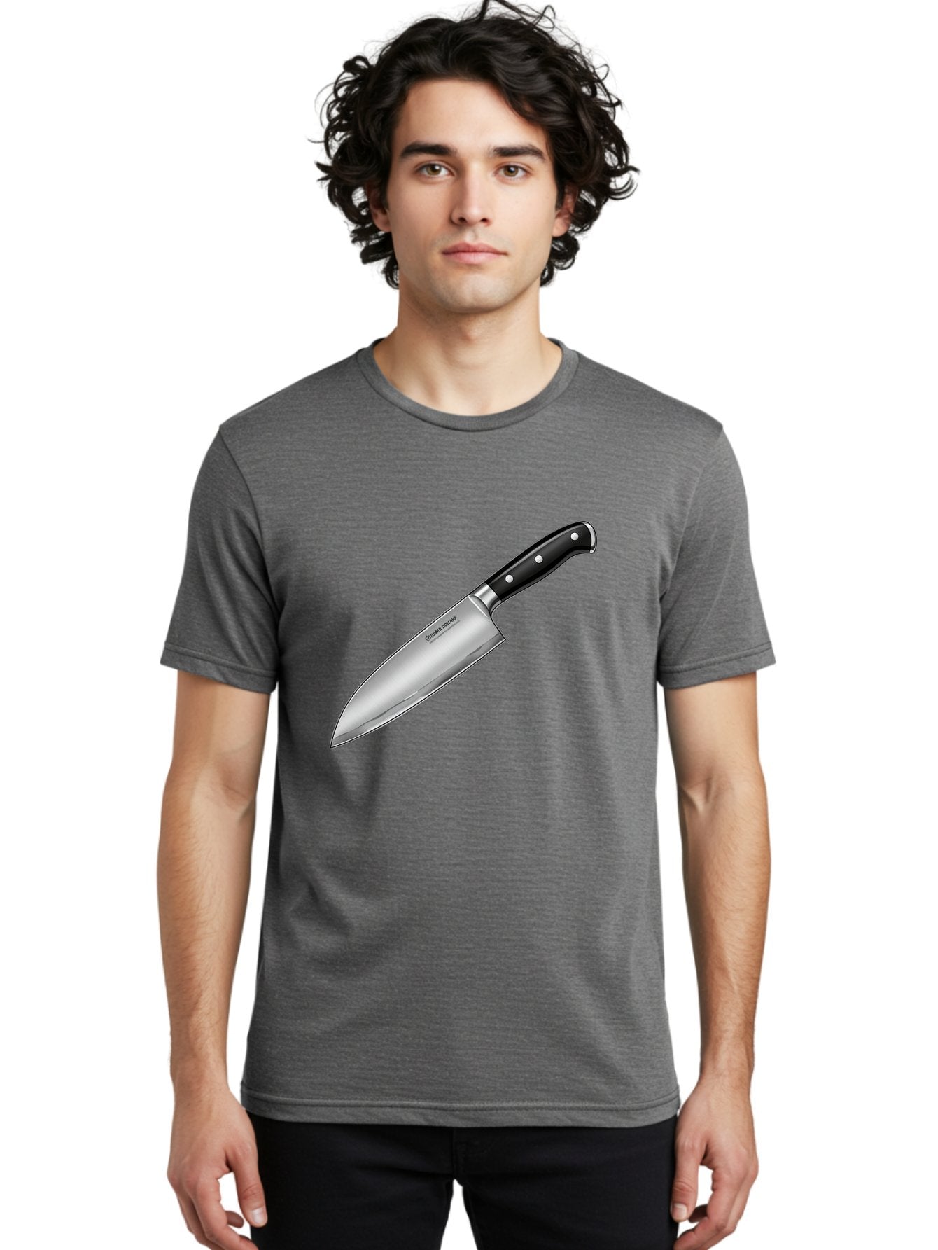 Chef-Knife Men'S Graphic Tee, 100% Cotton, Comfortable Casual Summer Wear, Machine Washable, High-Quality Kitchen Knife, Sharp Blade, Stainless Steel, Chef'S Knife, Cooking Essentials, Kitchen Utensils, Culinary Tools, Precise Cutting, Bac835 27